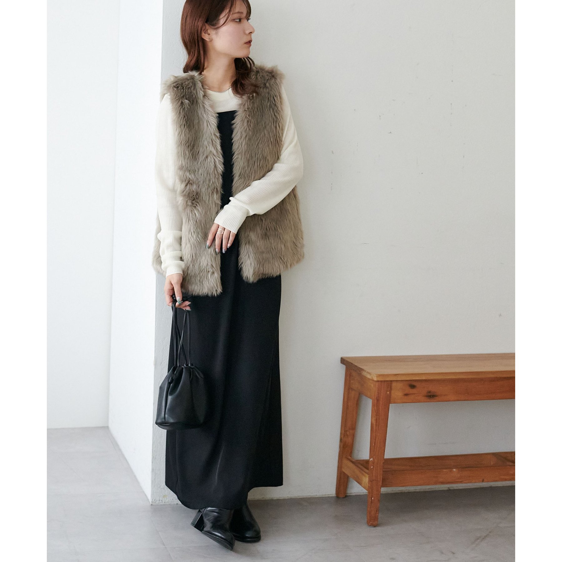 WEB限定】ロングファーベスト | ファッション通販サイト NUGU