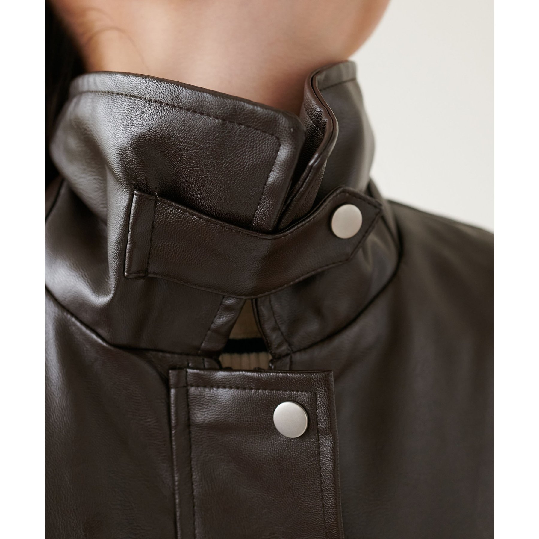 WEB限定】ティペット付レザーブルゾン | ファッション通販サイト NUGU