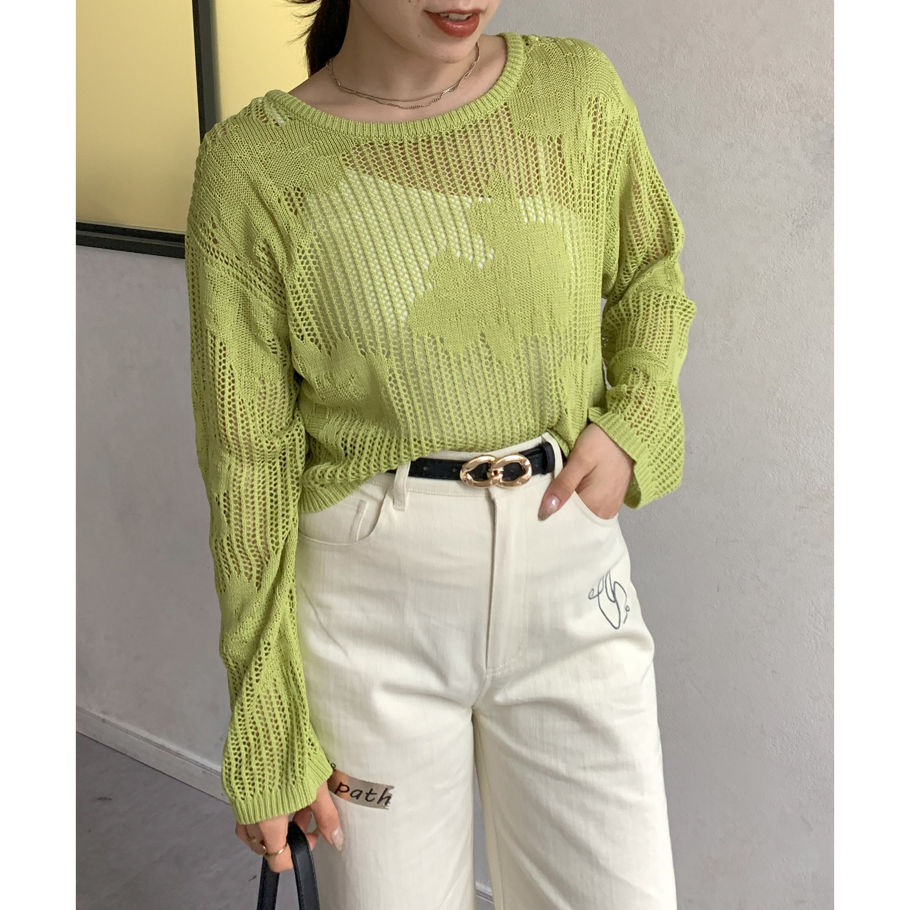 yukaゴーシュニット ユニセックス）メッシュカラーニット | ファッション通販サイト NUGU