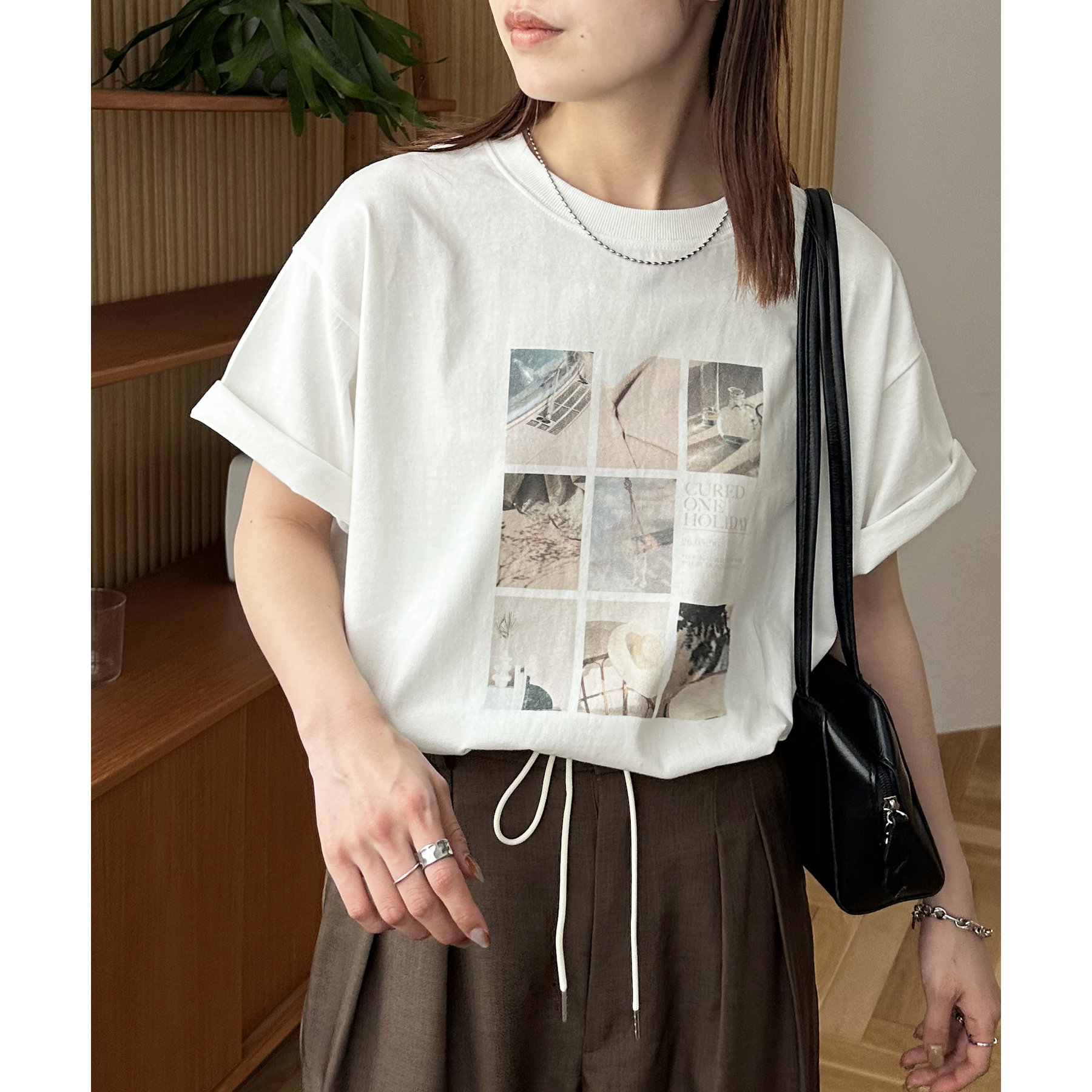 PEOPLESTYLE プリント Tシャツ 半袖 切替 おしゃれ ユニセックス ユニセックス】アソートボックスフォトプリントTシャツ