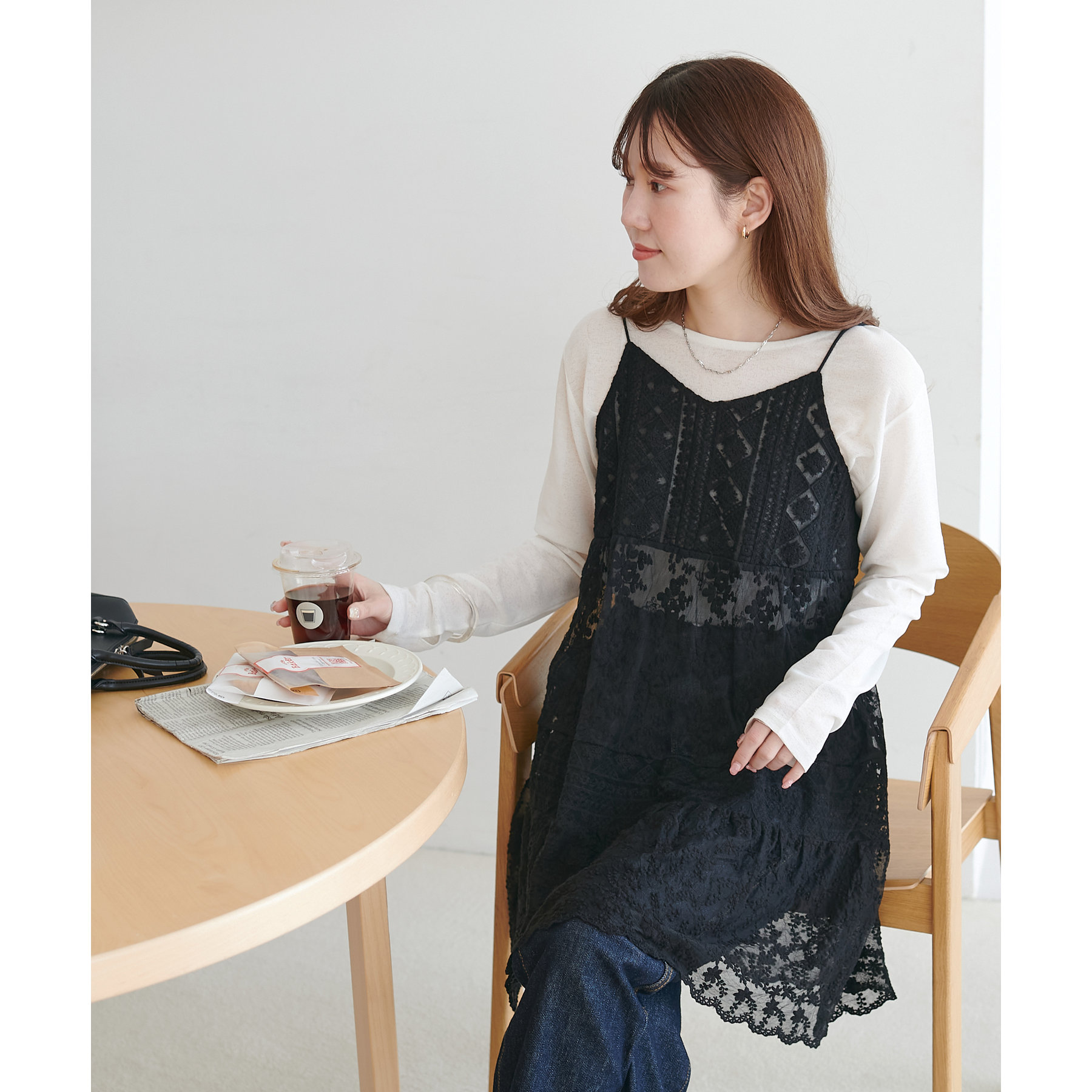 異素材レース使いミニワンピース | ファッション通販サイト NUGU