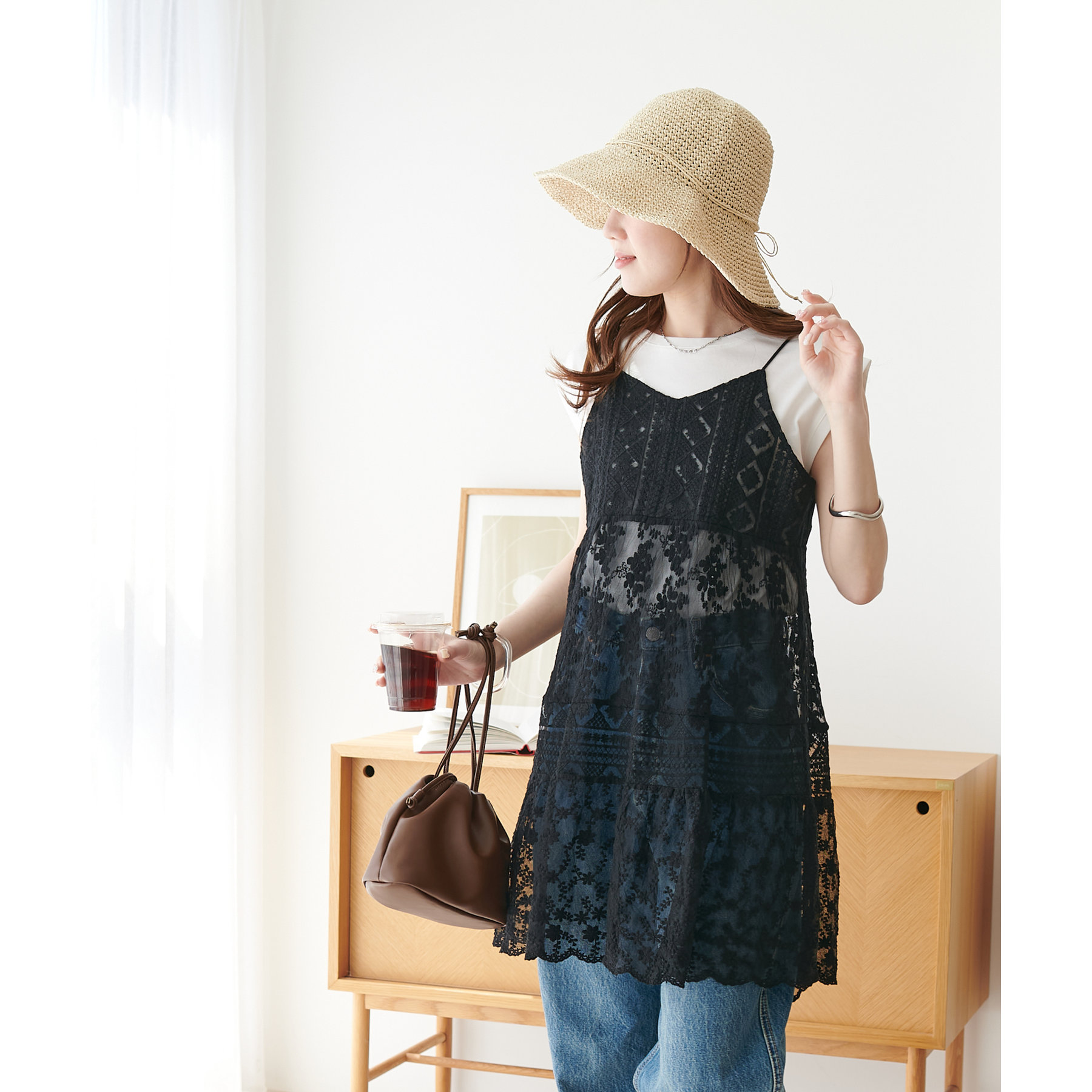 異素材レース使いミニワンピース | ファッション通販サイト NUGU