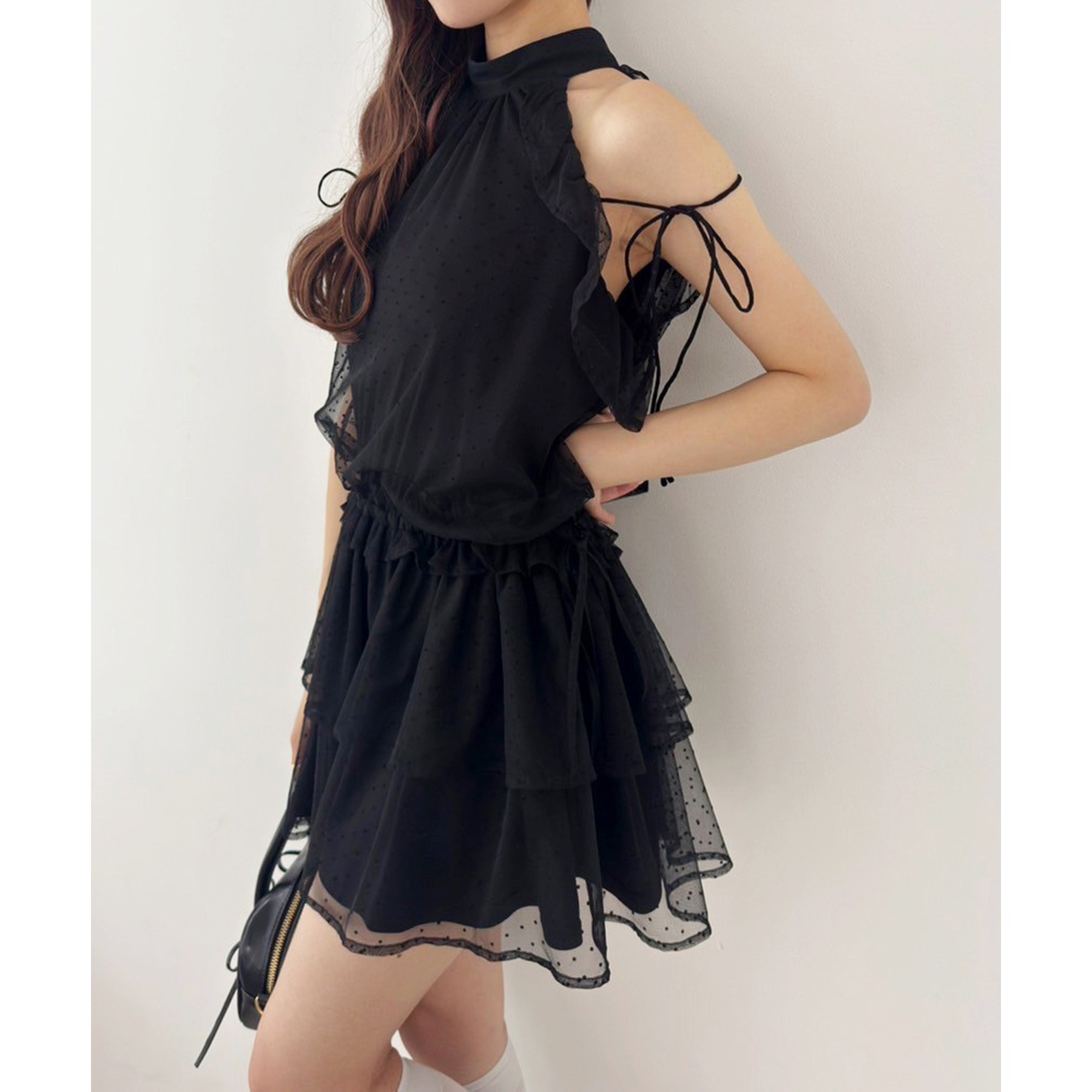 NICE CLAUP アメスリミニワンピース ブラック Black collection】新色追加／アメスリミニワンピース | one