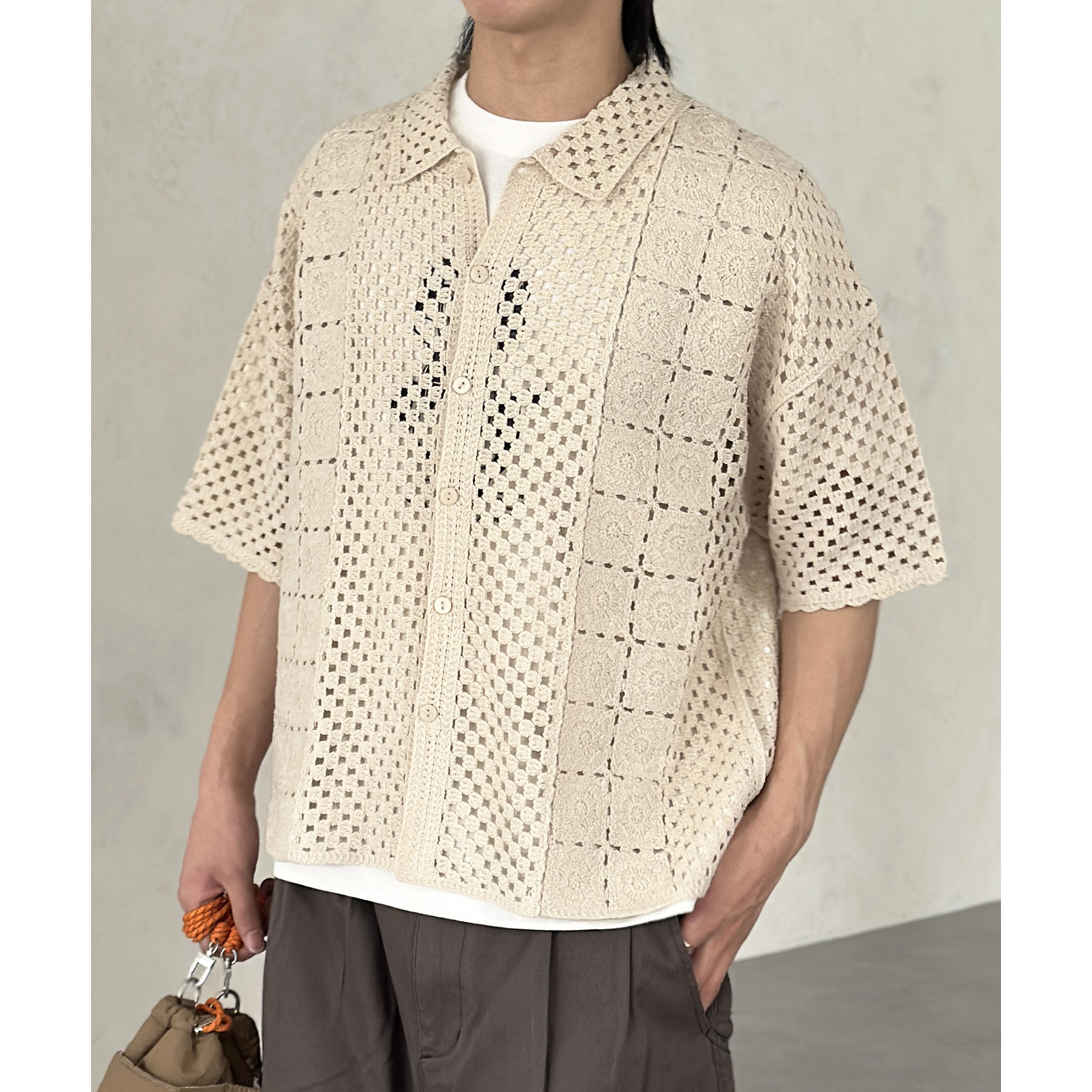クロシェ半袖ニットシャツ | ファッション通販サイト NUGU