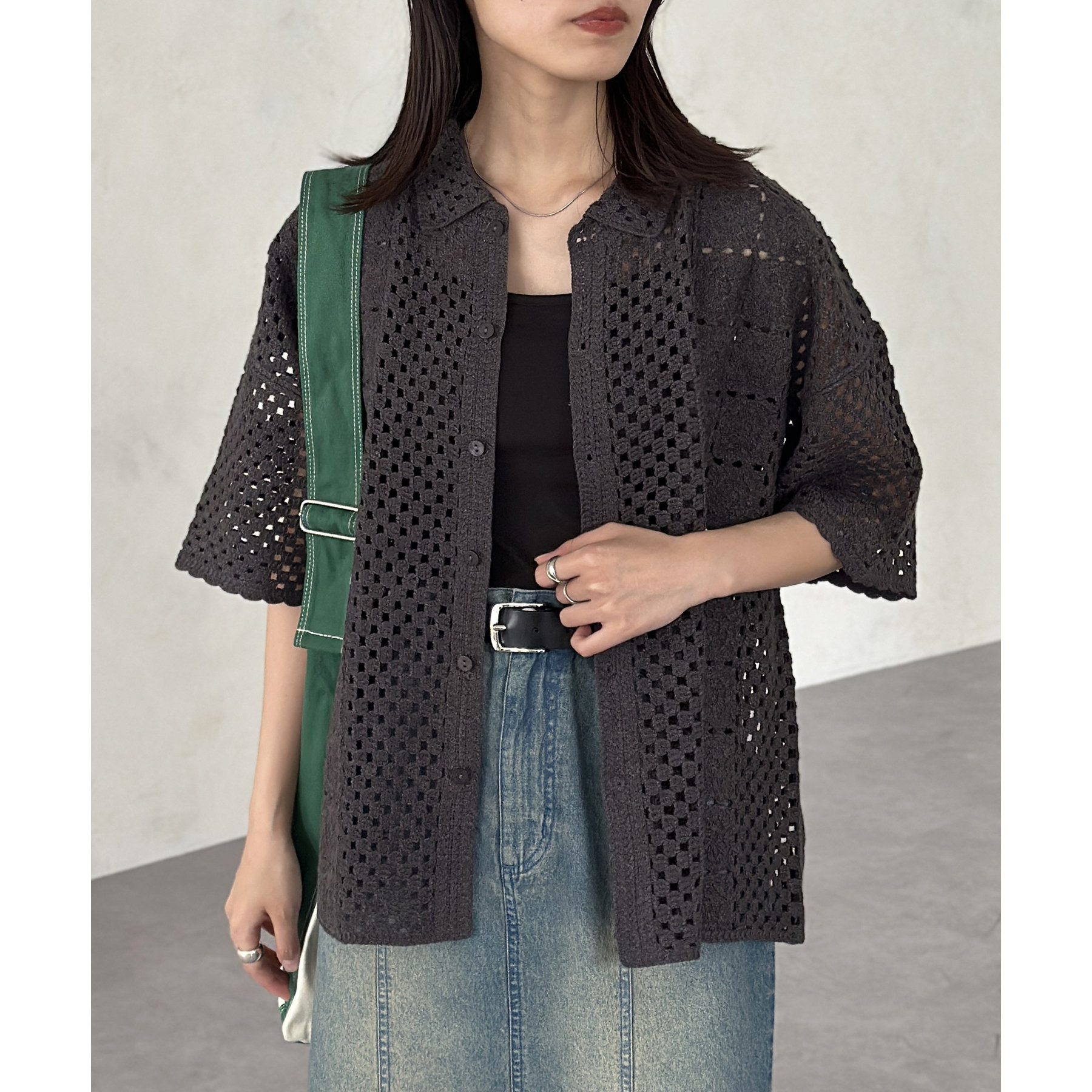 クロシェ半袖ニットシャツ | ファッション通販サイト NUGU