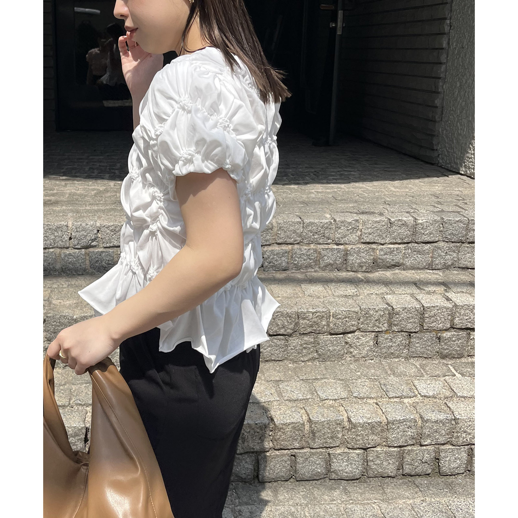 WEB限定カラー/ブラウン追加】シャーリングホイップTシャツ