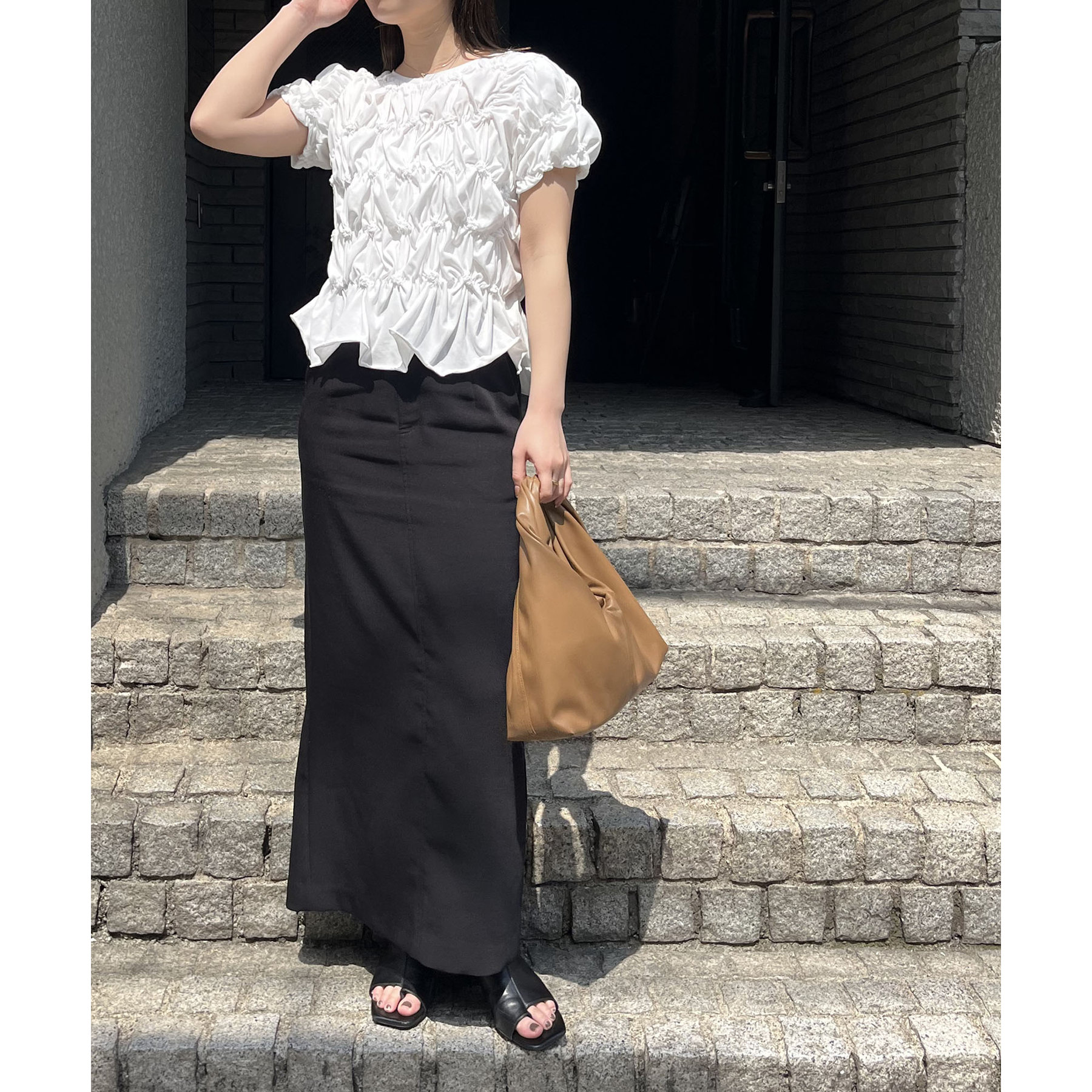 新品 タグ無し シャーリングホイップTシャツ ブラウン CAPRICIEUX LE'MAGE｜【新色追加/全骨格◎】シャーリング