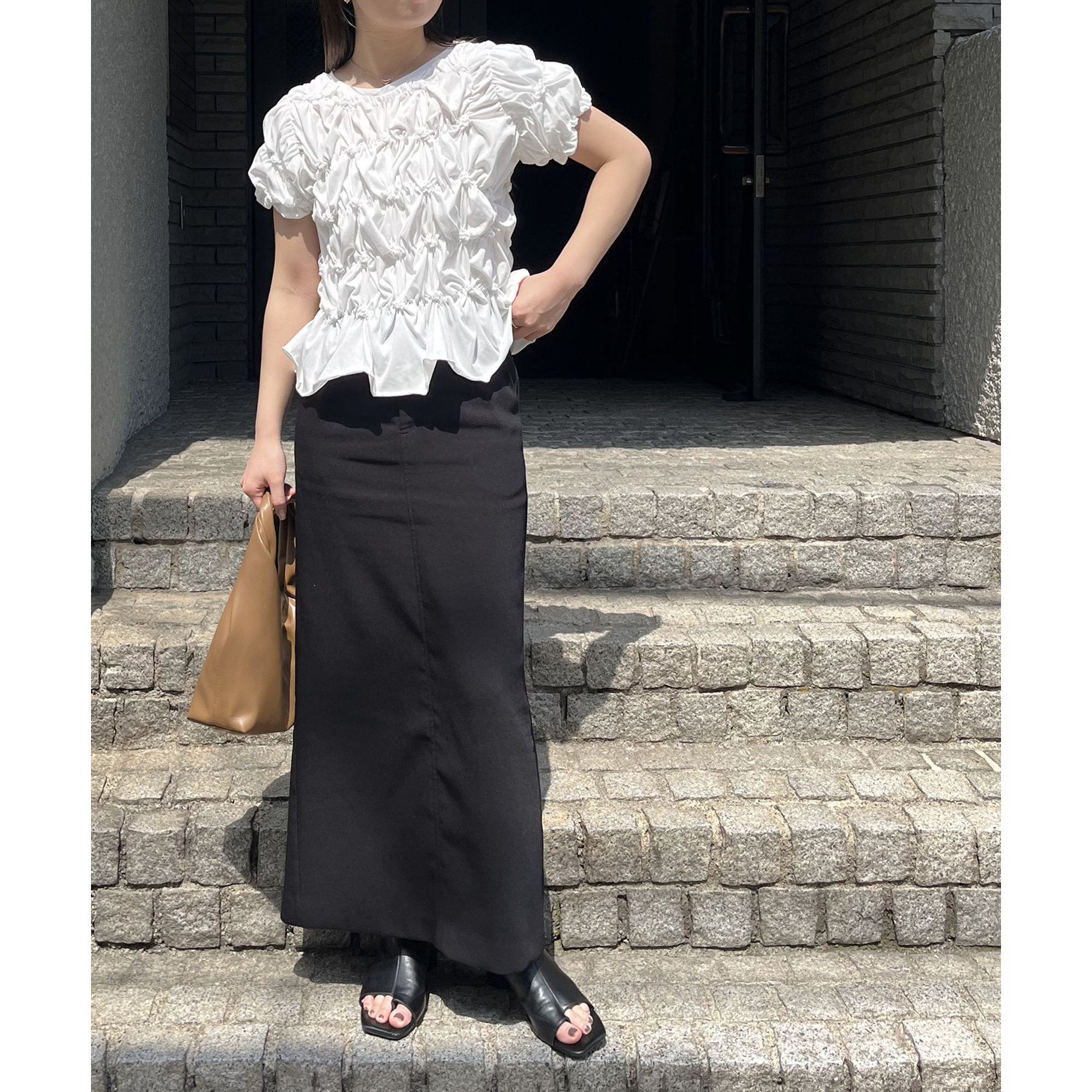 新品 シャーリングホイップTシャツ ブラック 新色追加/全骨格◎】シャーリングホイップTシャツ