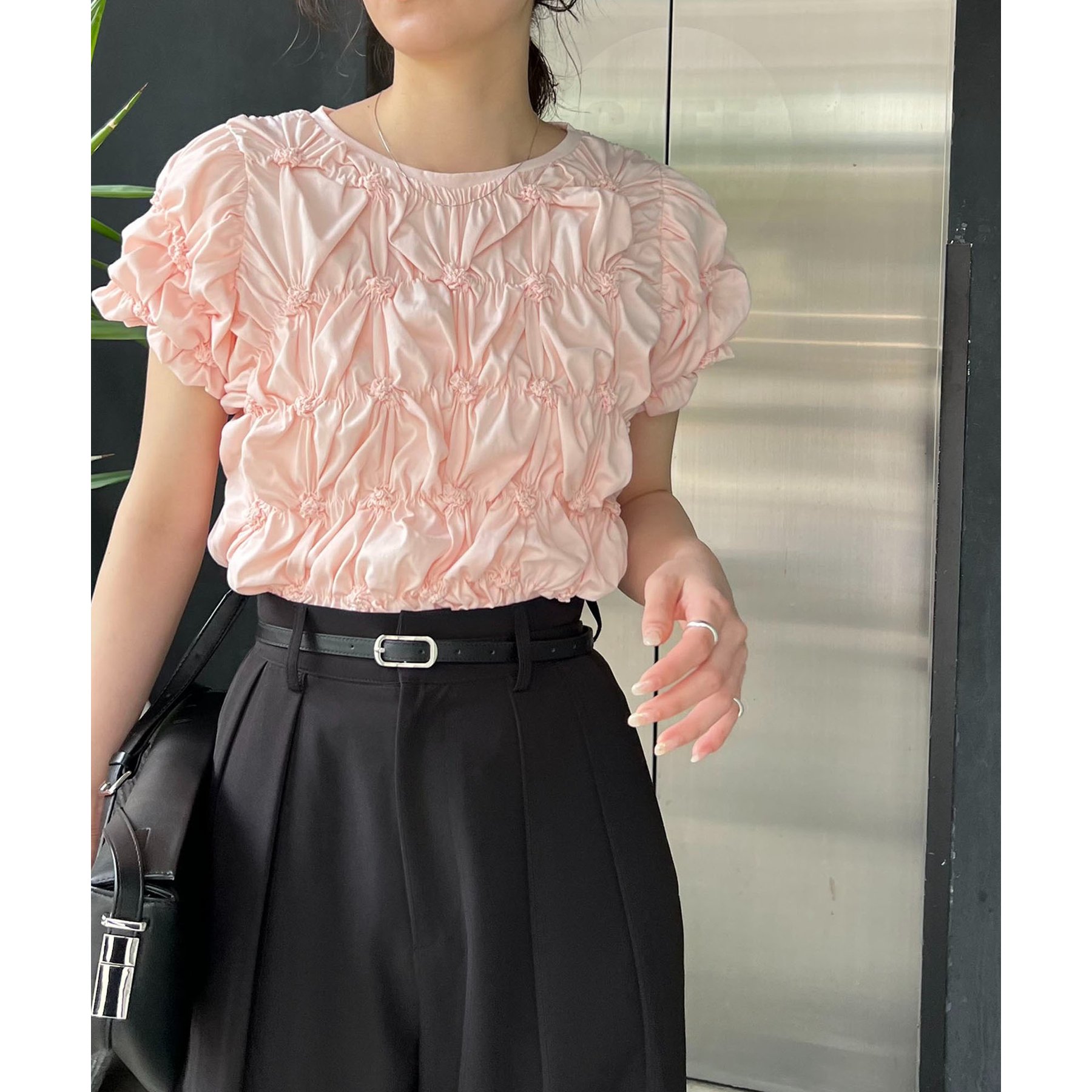 新色追加/全骨格◎】シャーリングホイップTシャツ