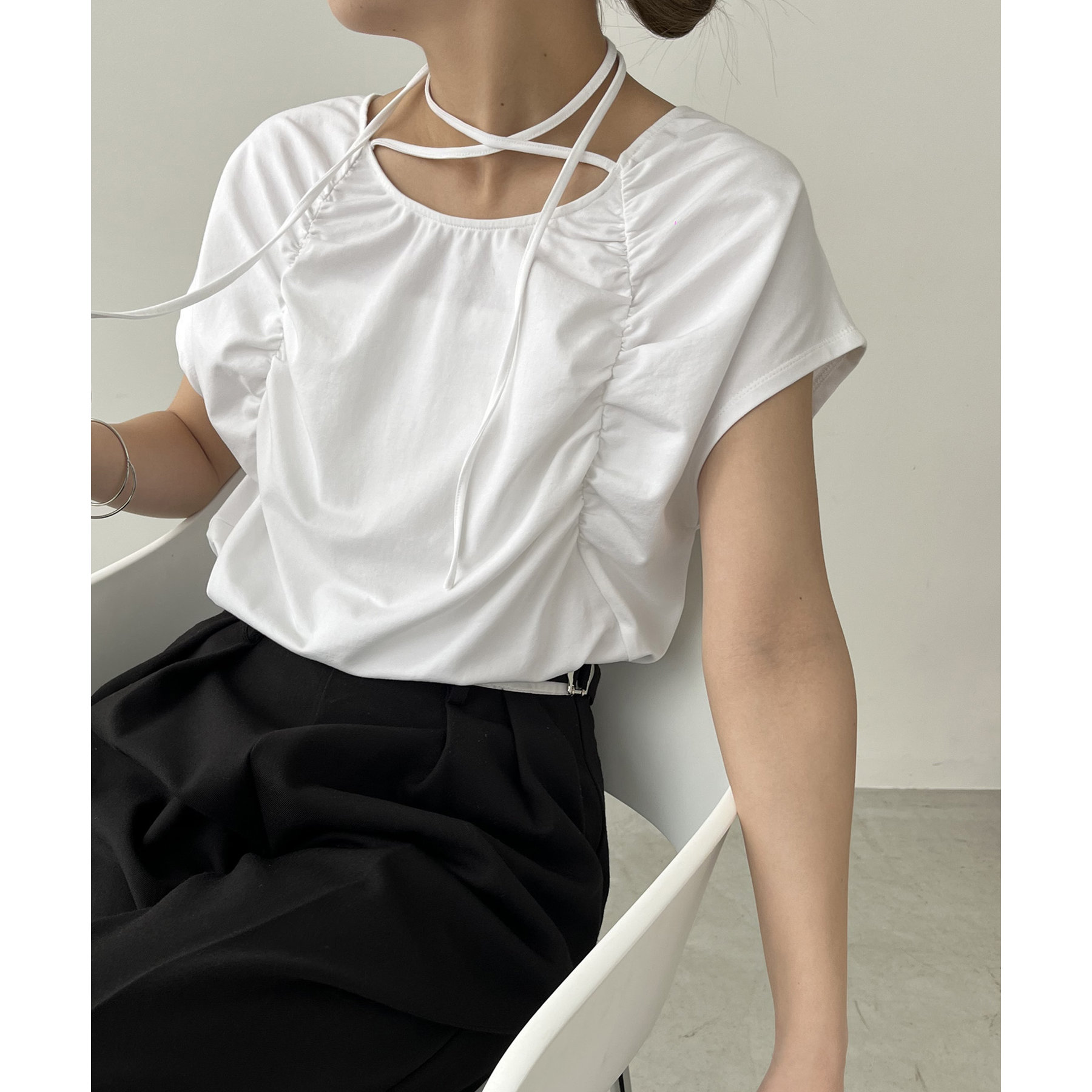 待望の再入荷！】ギャザーフレンチTシャツ | ファッション通販