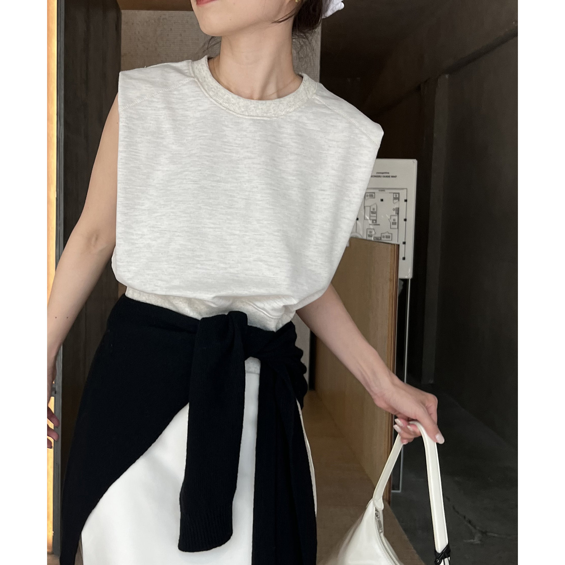tシャツ 「一枚でスタイルアップ」ノースリライトスウェットプルオーバー レディース セール】【一枚でスタイルアップ】ノースリライトスウェットプル