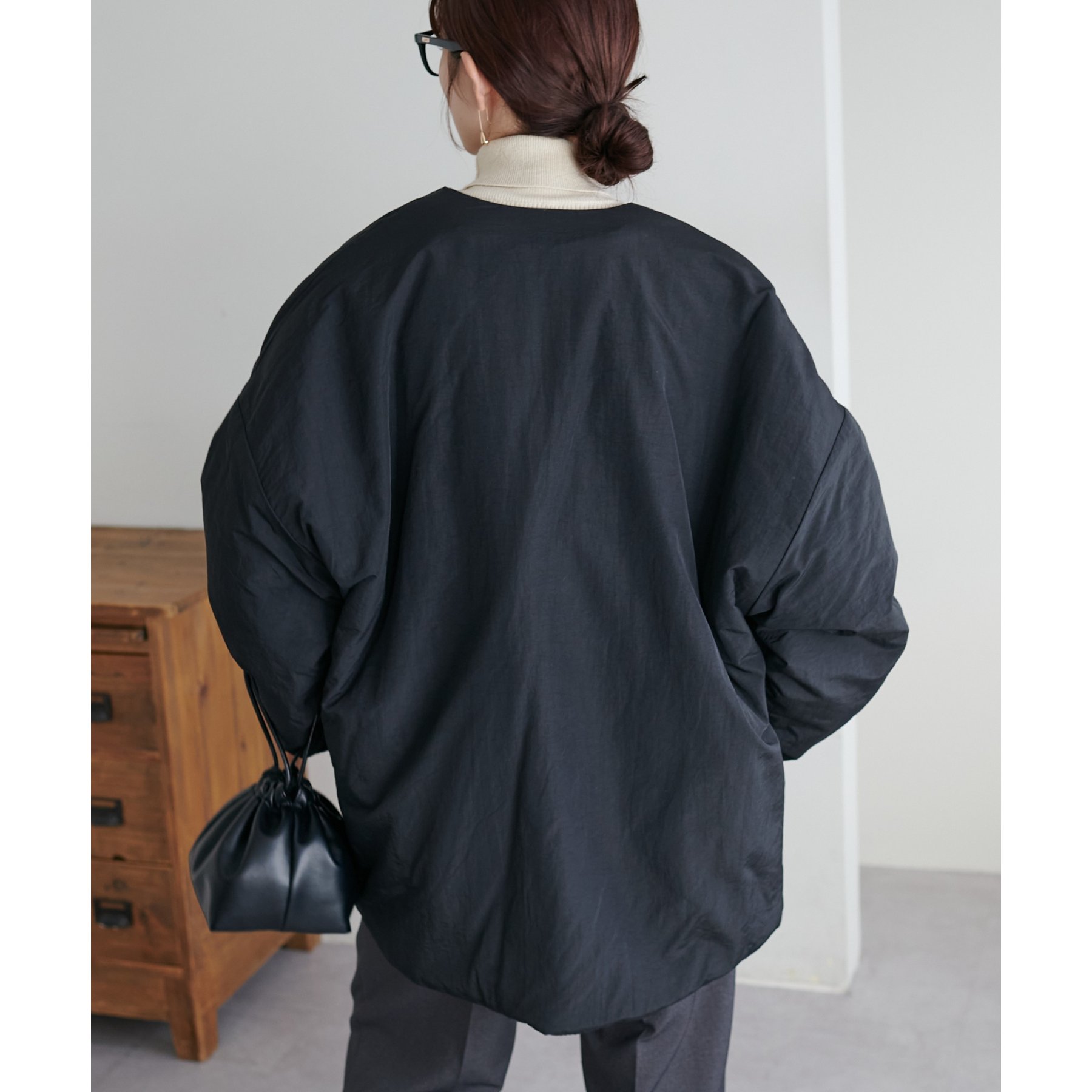 WEB限定】ノーカラー中綿ジャケット | ファッション通販サイト NUGU