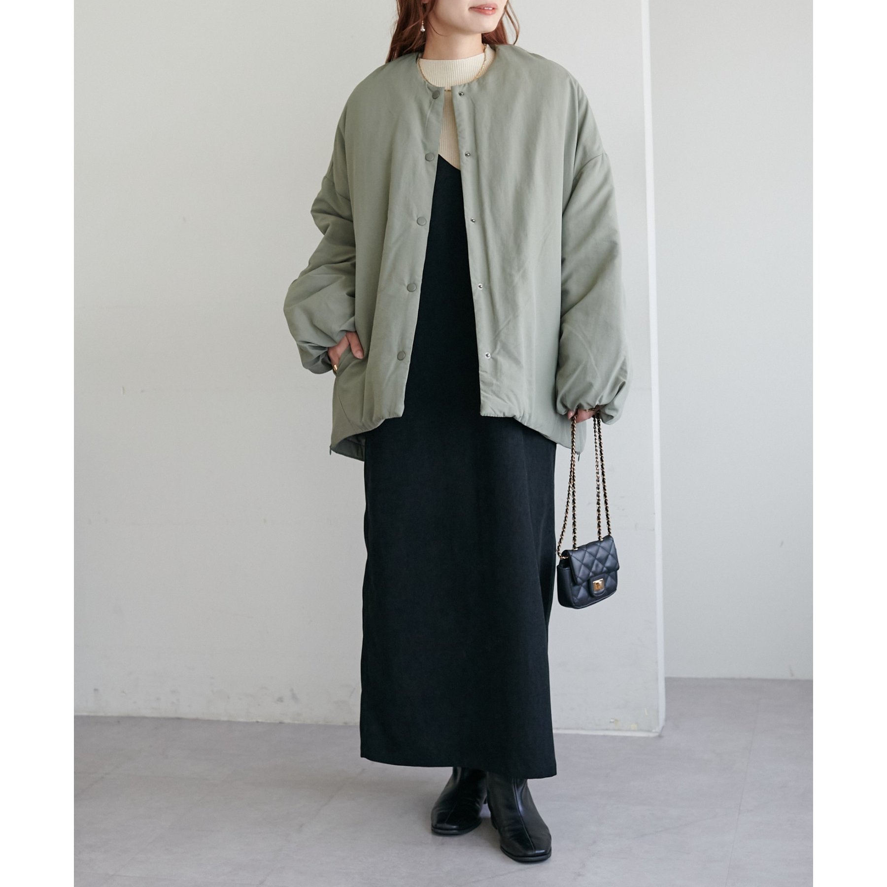 WEB限定】ノーカラー中綿ジャケット | ファッション通販サイト NUGU