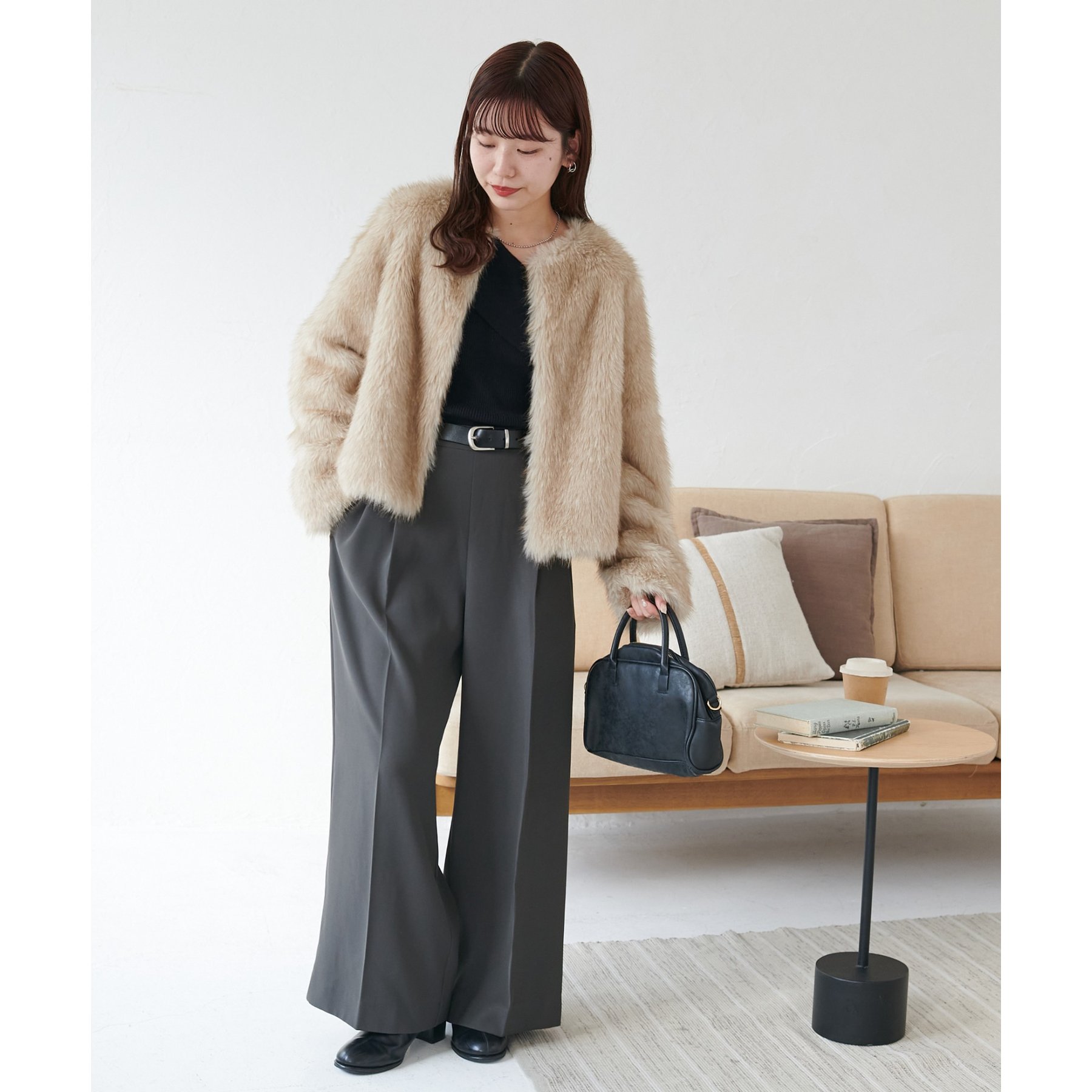 WEB限定】ノーカラーファージャケット | ファッション通販サイト NUGU