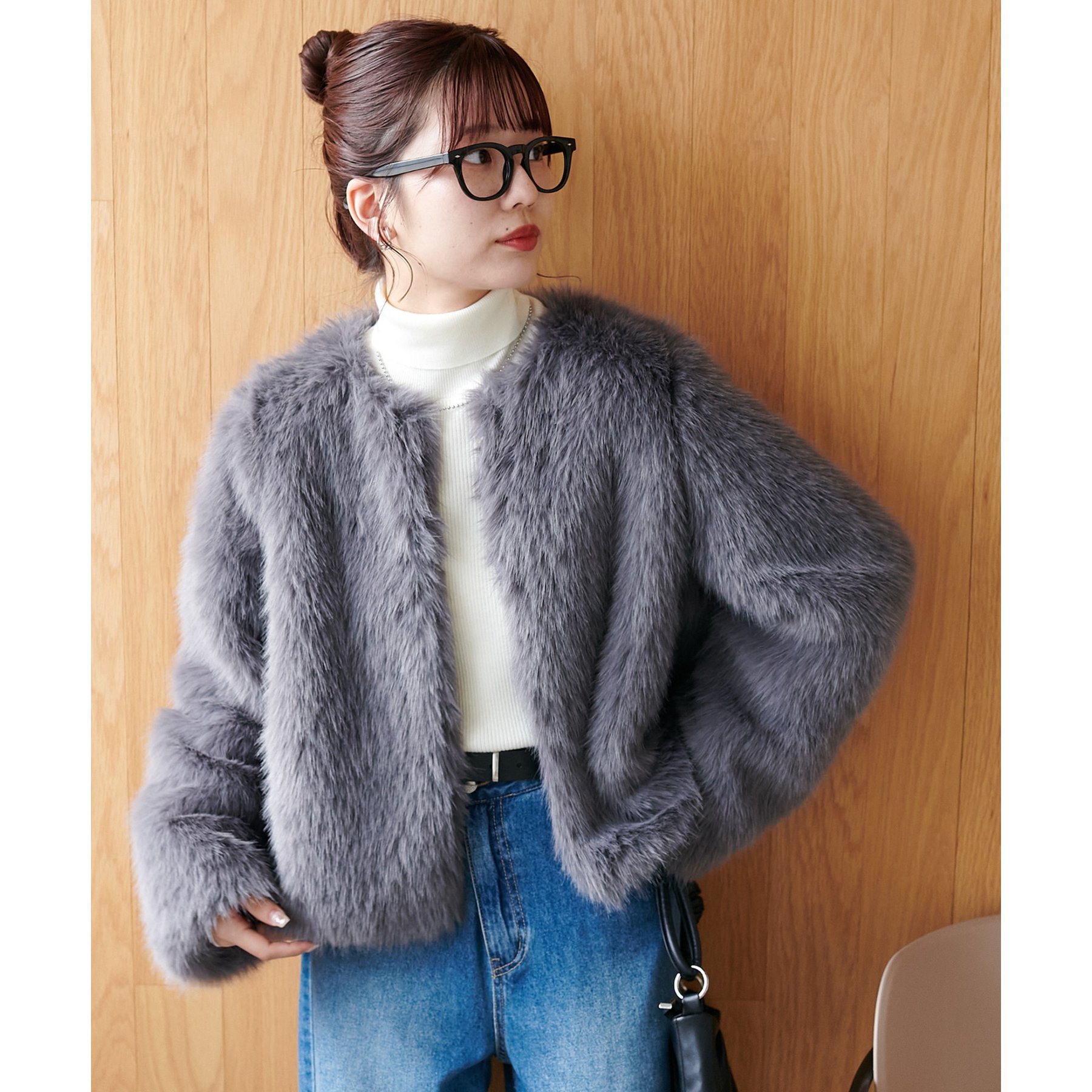 WEB限定】ノーカラーファージャケット | ファッション通販サイト NUGU
