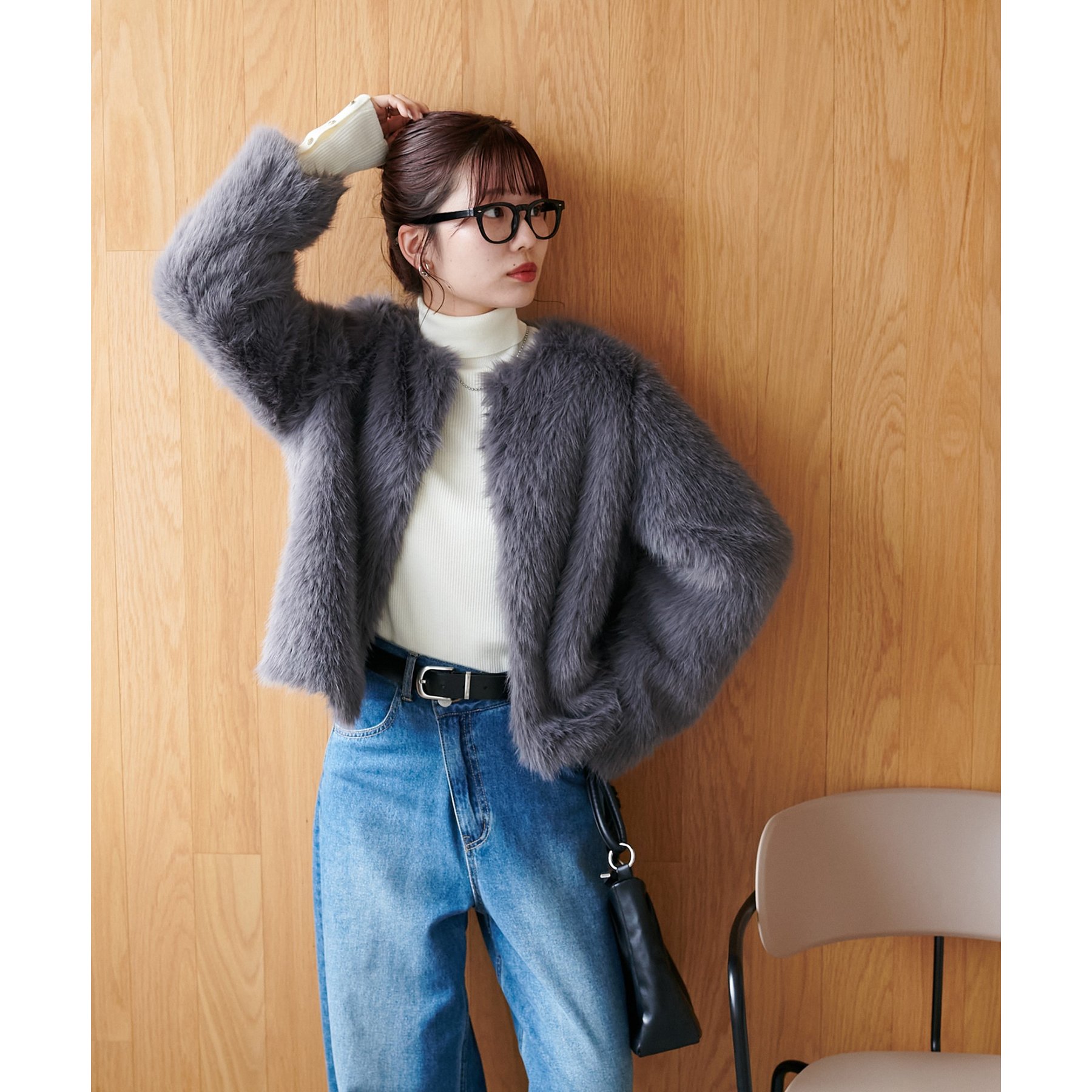 WEB限定】ノーカラーファージャケット | ファッション通販サイト NUGU