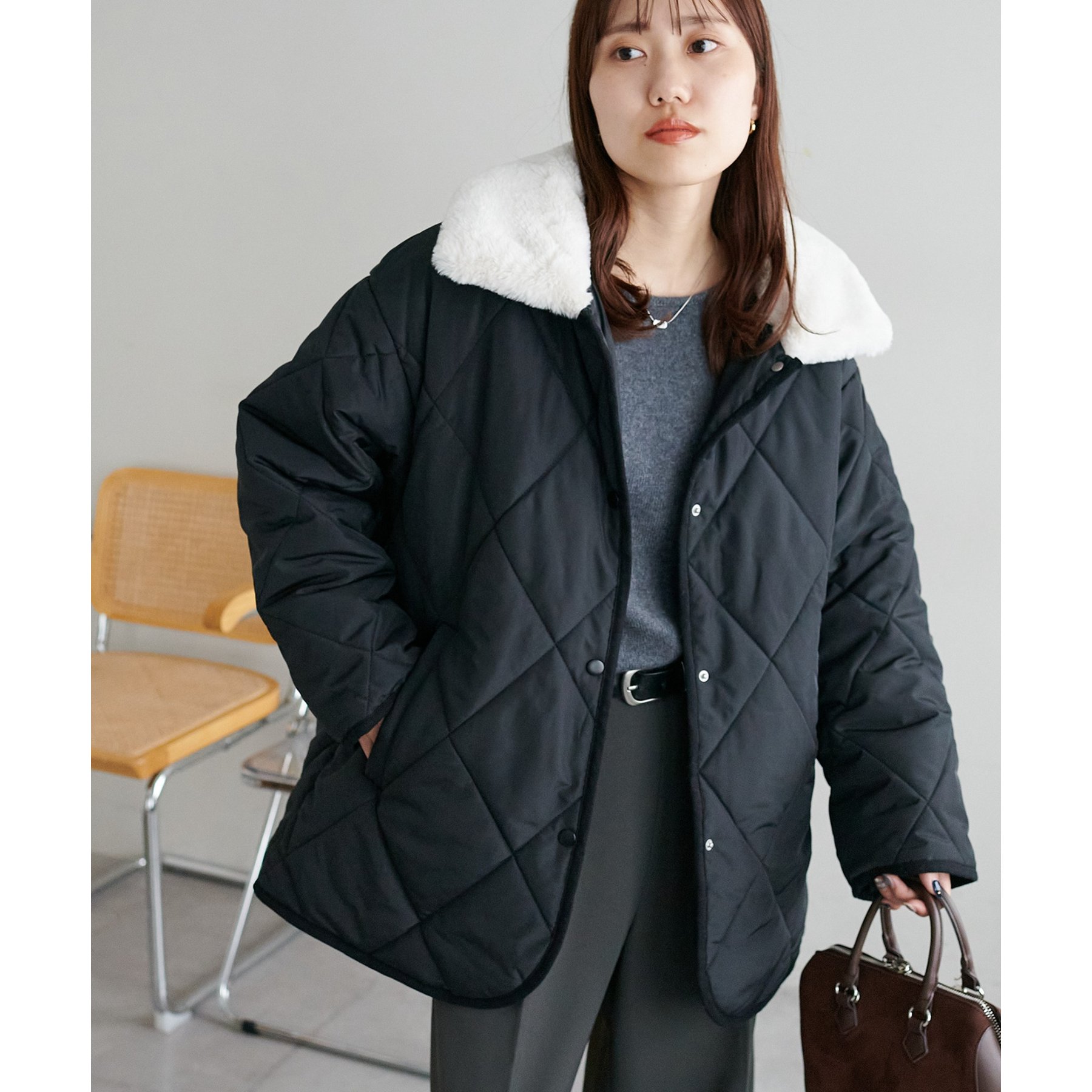 WEB限定】襟ファーキルトジャケット | ファッション通販サイト NUGU