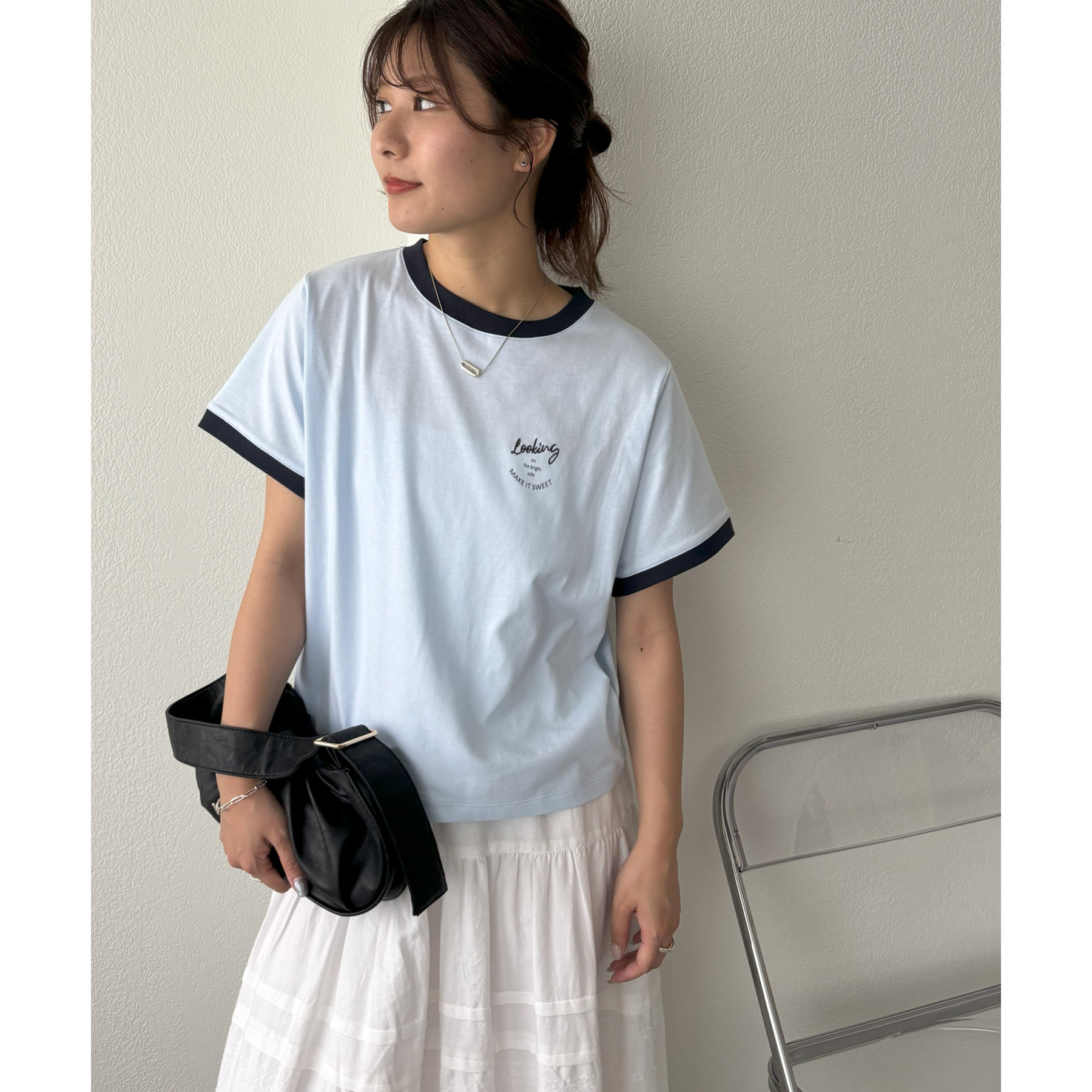WEB限定】Lookingリンガーコンパクト半袖Tシャツ | ファッション