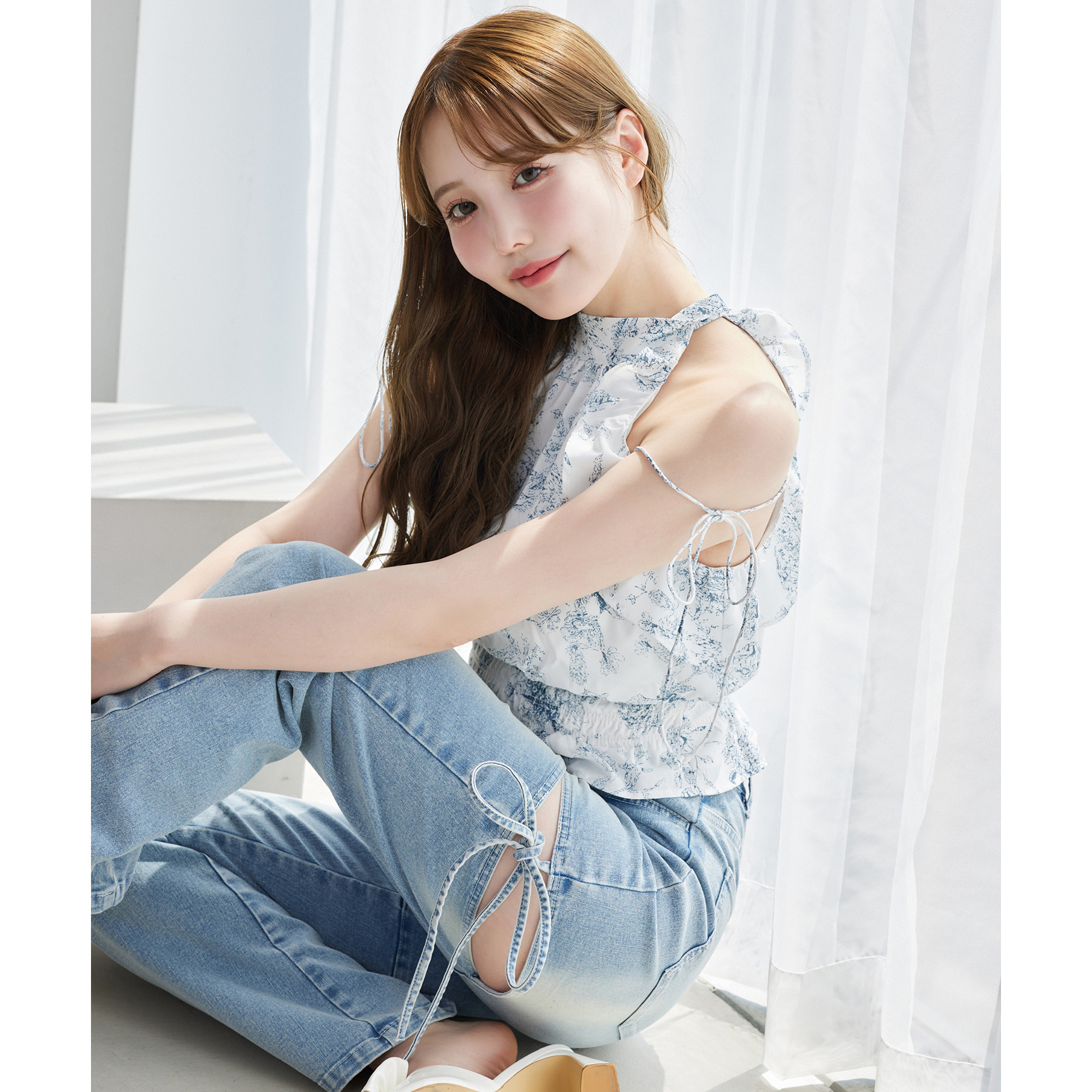 美脚効果☆ カジュアル可愛い♪ CHANEL ジーンズ ワイドデニム Aletta vita デニム ワイド パンツ ボトムス 10oz 大人 きれいめ