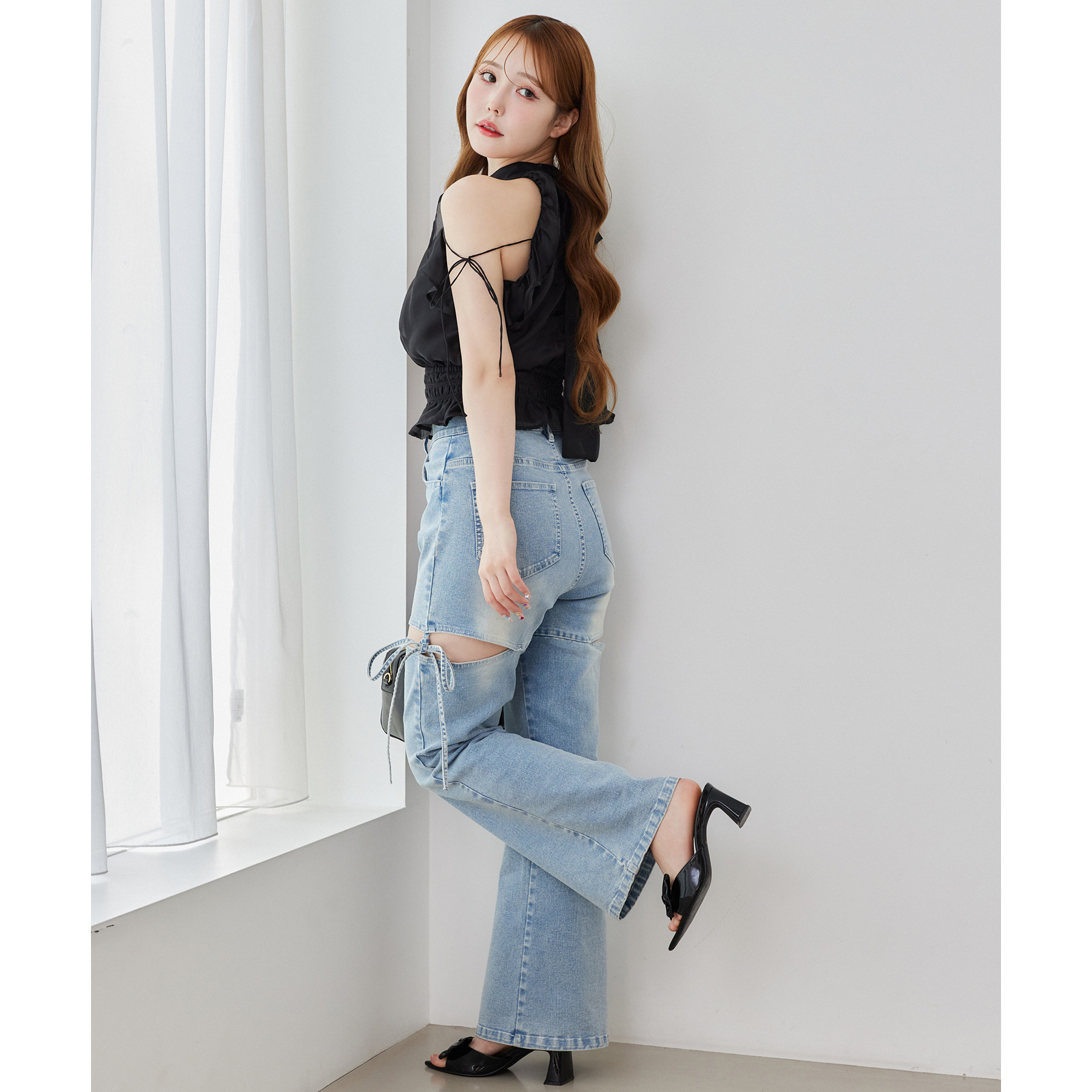 サイドあき美脚ストレッチデニム | ファッション通販サイト NUGU