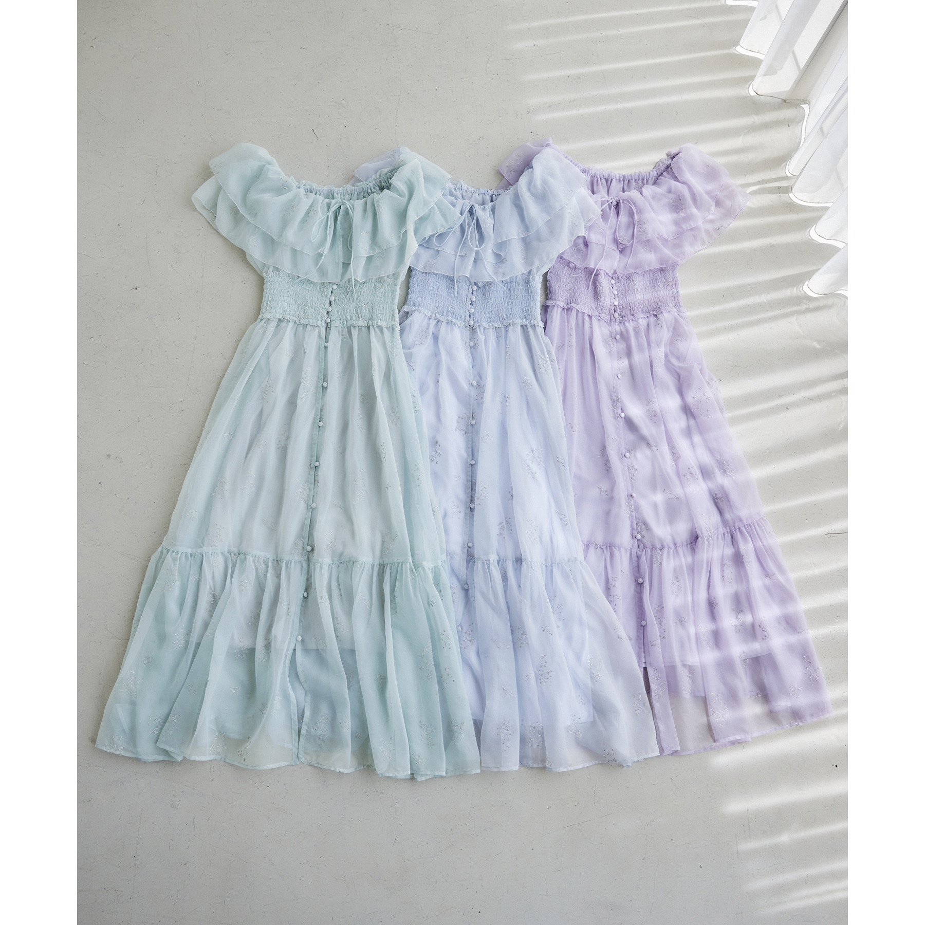 moon light marine collection】刺繍シアーワンピース