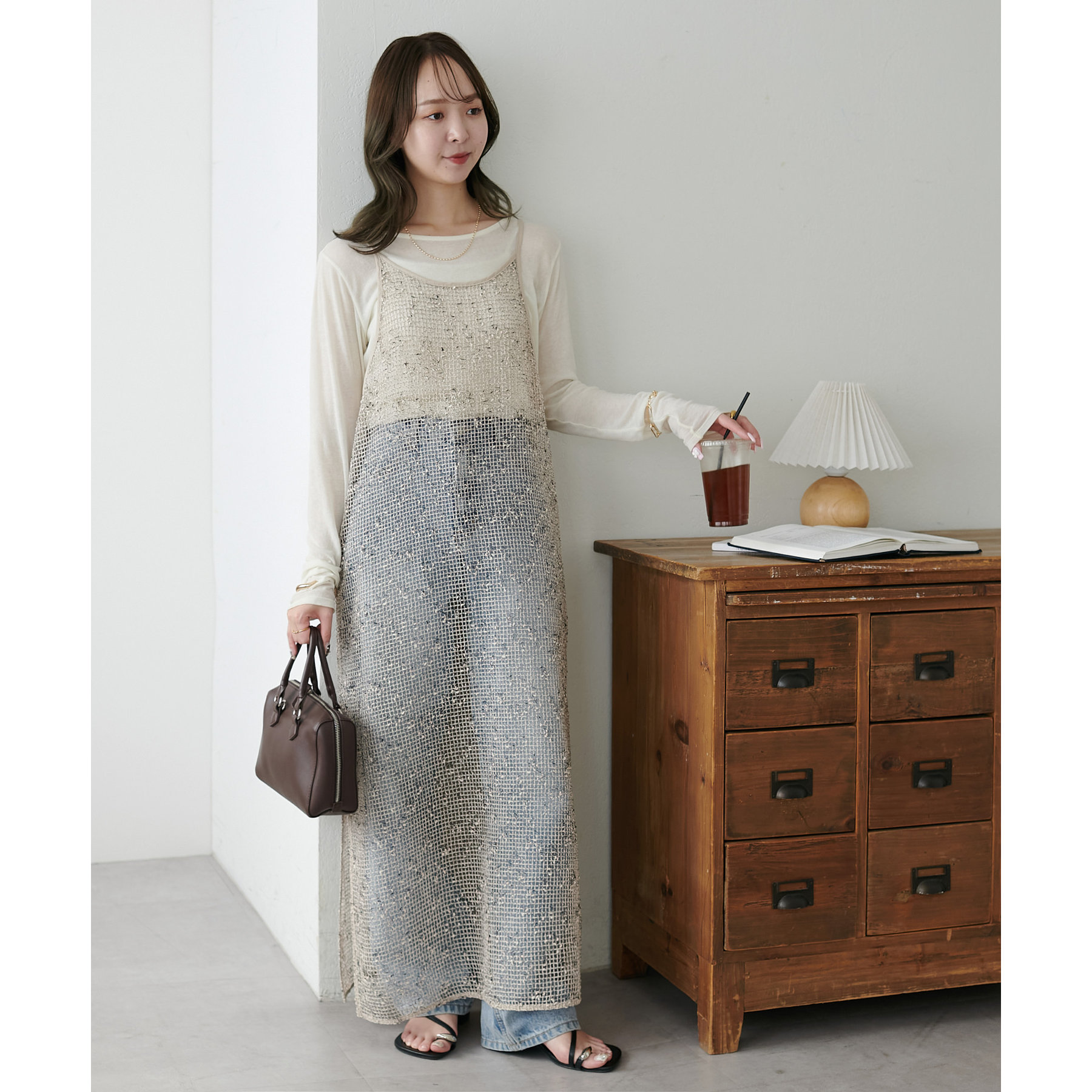 MIX糸メッシュキャミワンピース | ファッション通販サイト NUGU