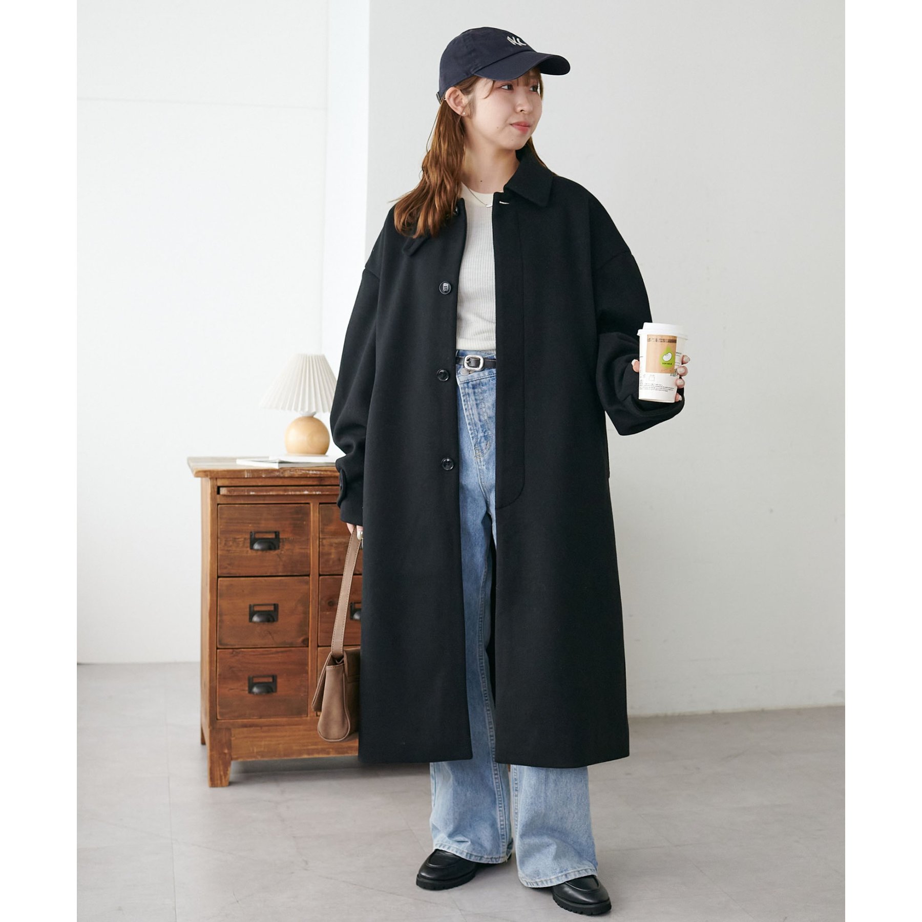 見た目以上の軽さ/ユニセックス】中空糸ベルテッドロングコート