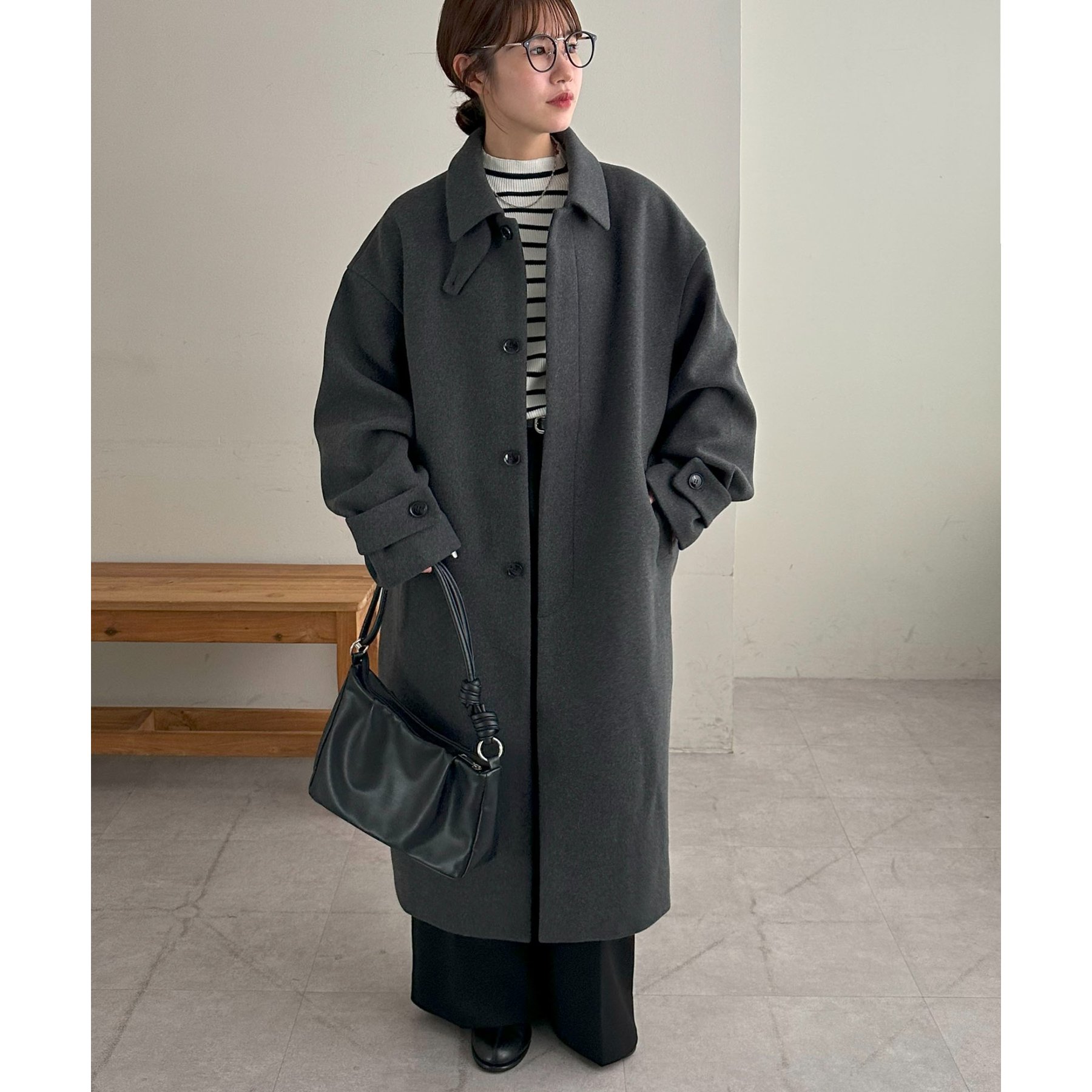 見た目以上の軽さ/ユニセックス】中空糸ベルテッドロングコート