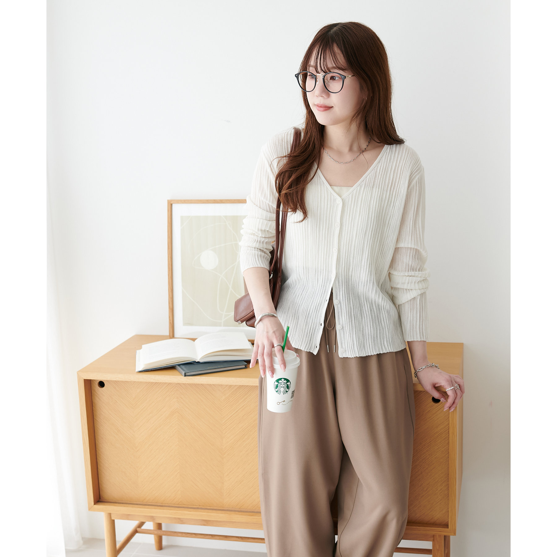 シアーリブVネックカーディガン | ファッション通販サイト NUGU