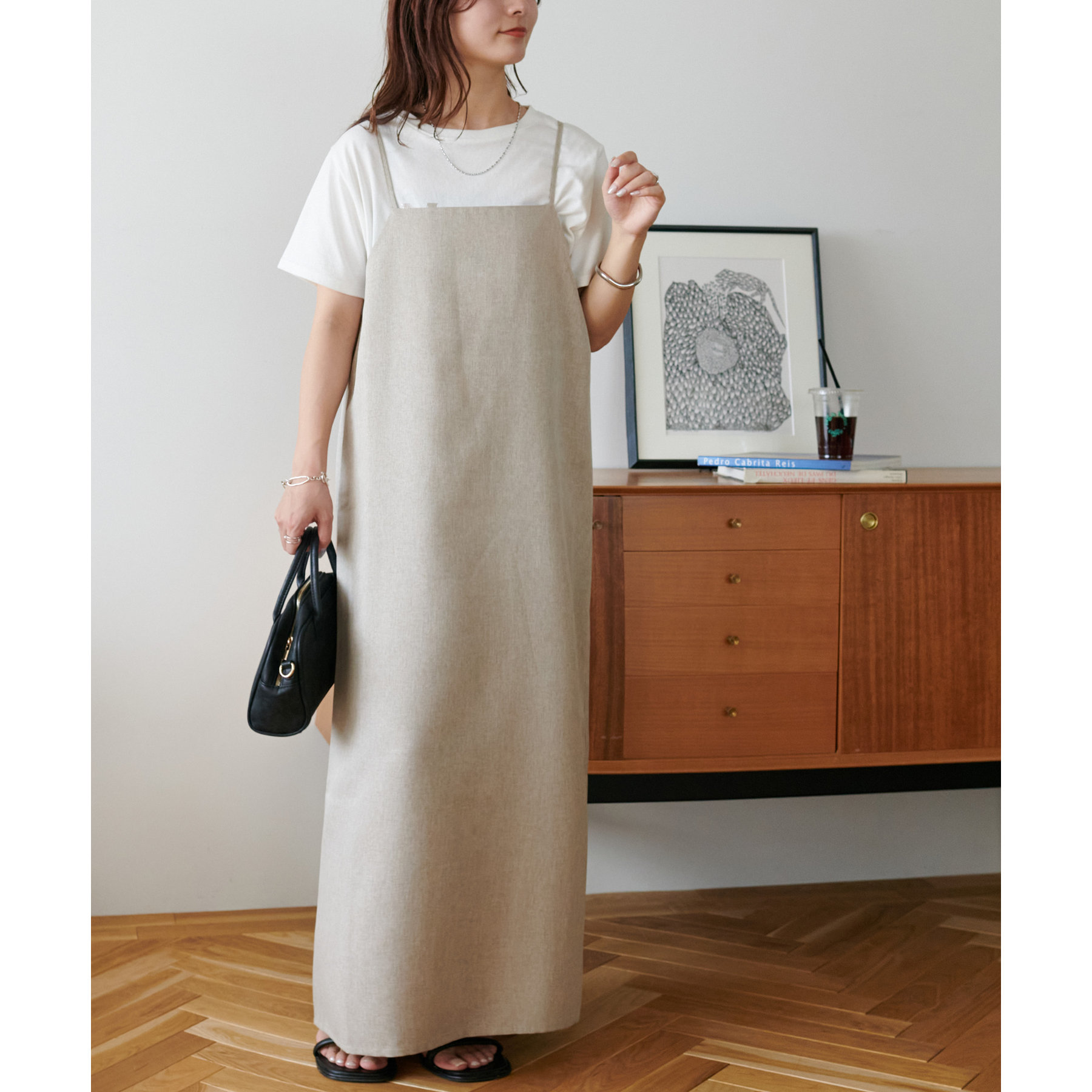 ノワワンピース　mifumiリネンワンピース ノワワンピース mifumiリネンワンピース リネンライクキャミワンピース