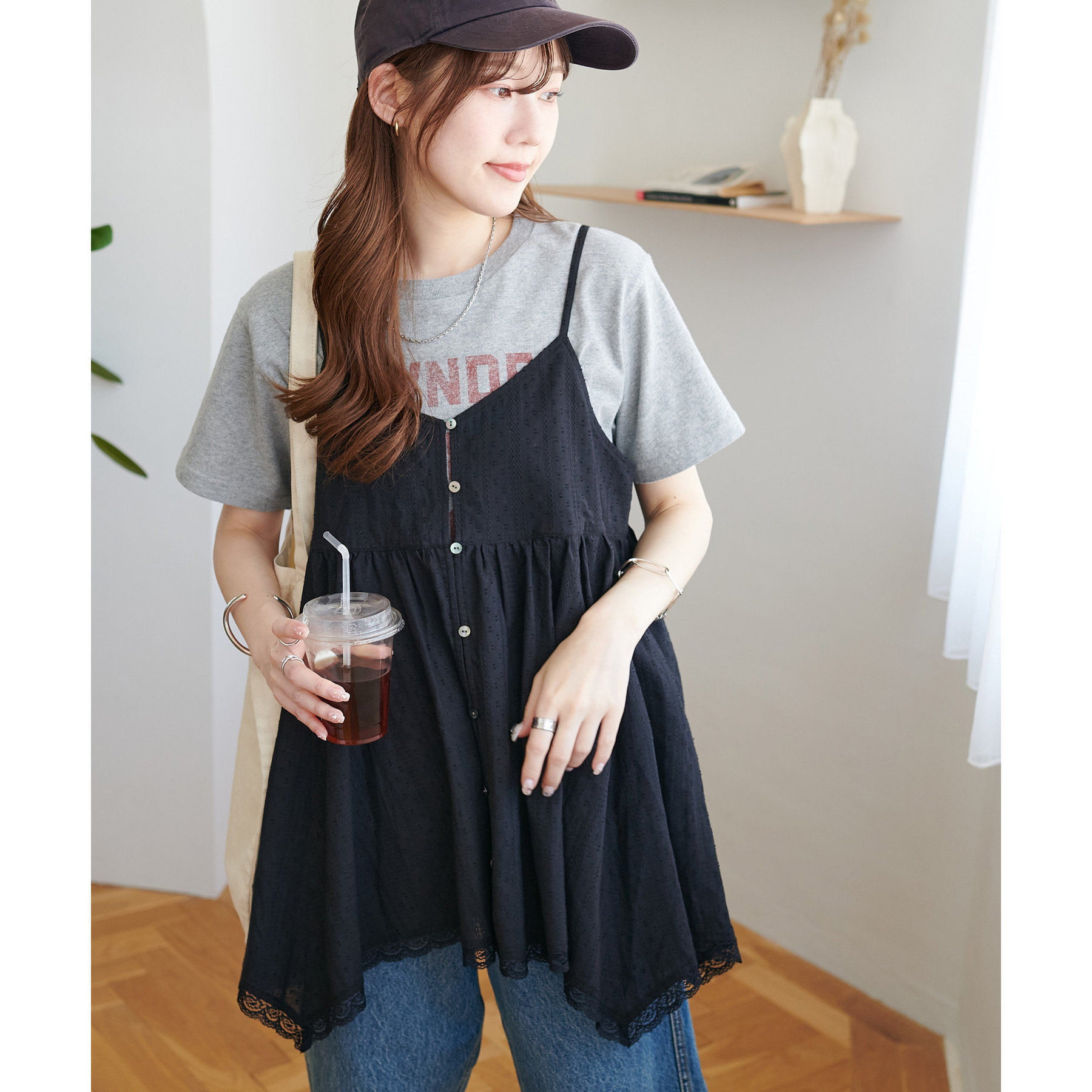 アシメヘムレースキャミチュニック Discoat｜アシメヘムレースキャミチュニック | Rakuten Fashion
