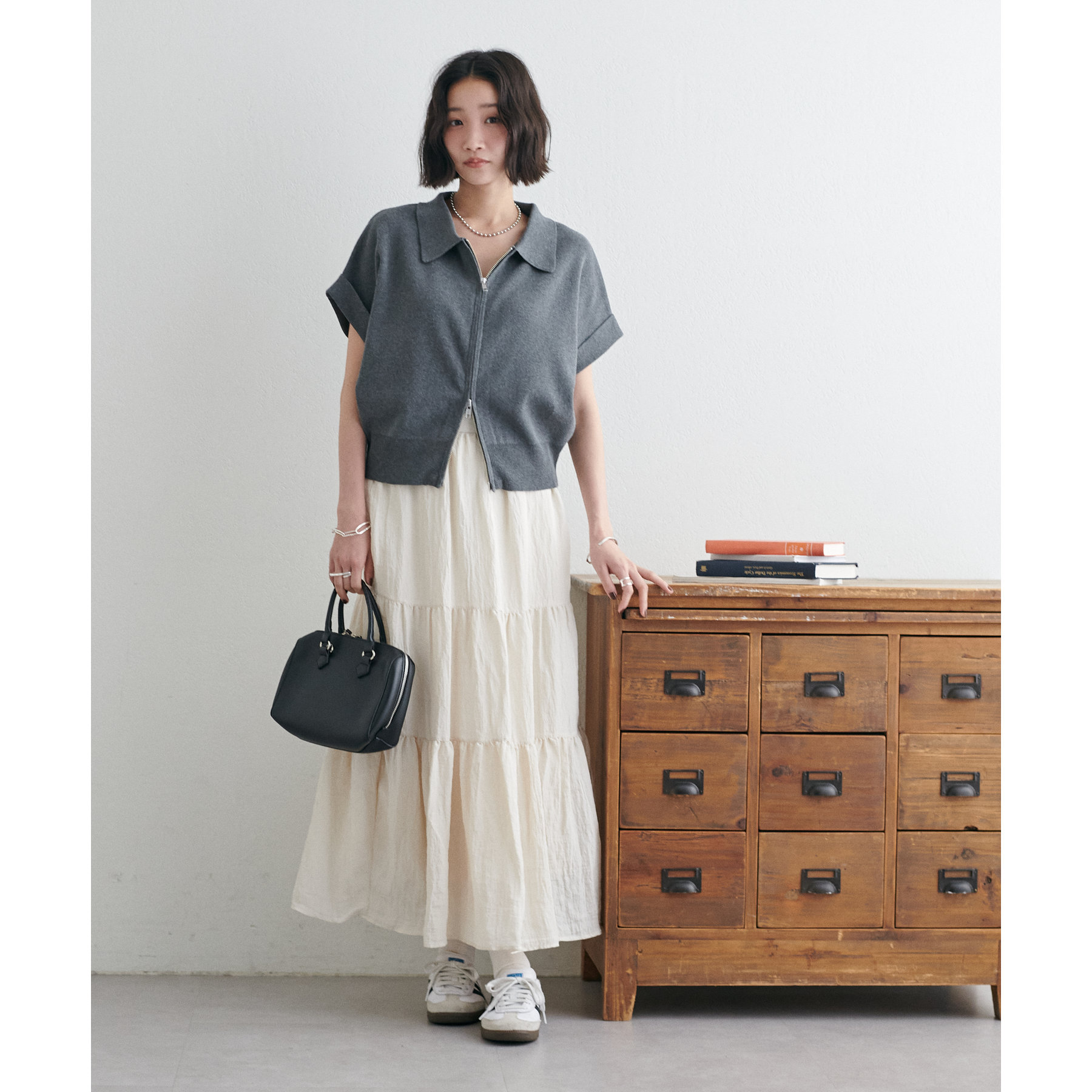 新色追加!》衿付きWジップ半袖カーディガン | ファッション通販サイト NUGU