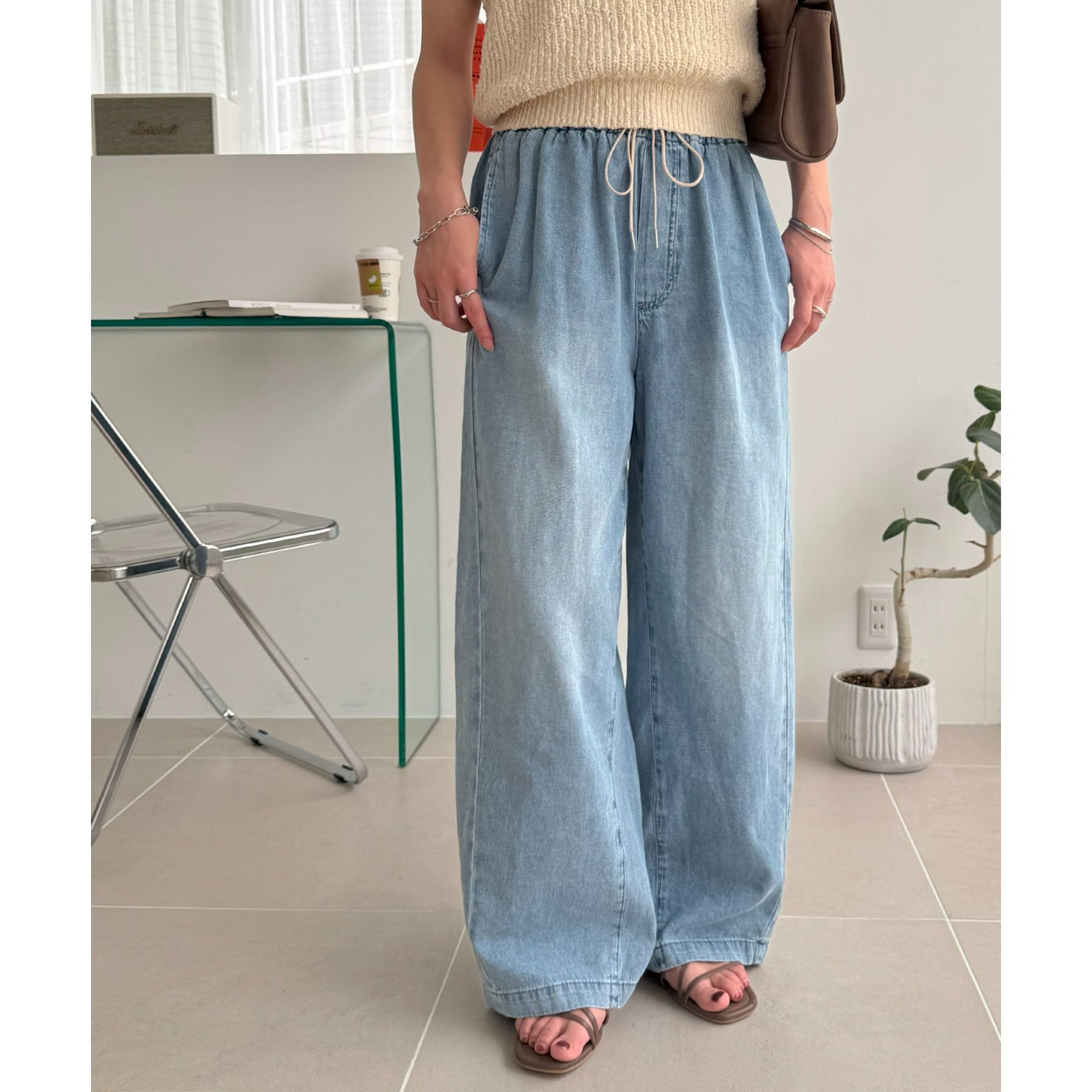ライトオンスデニムイージーワイドパンツ | ファッション通販