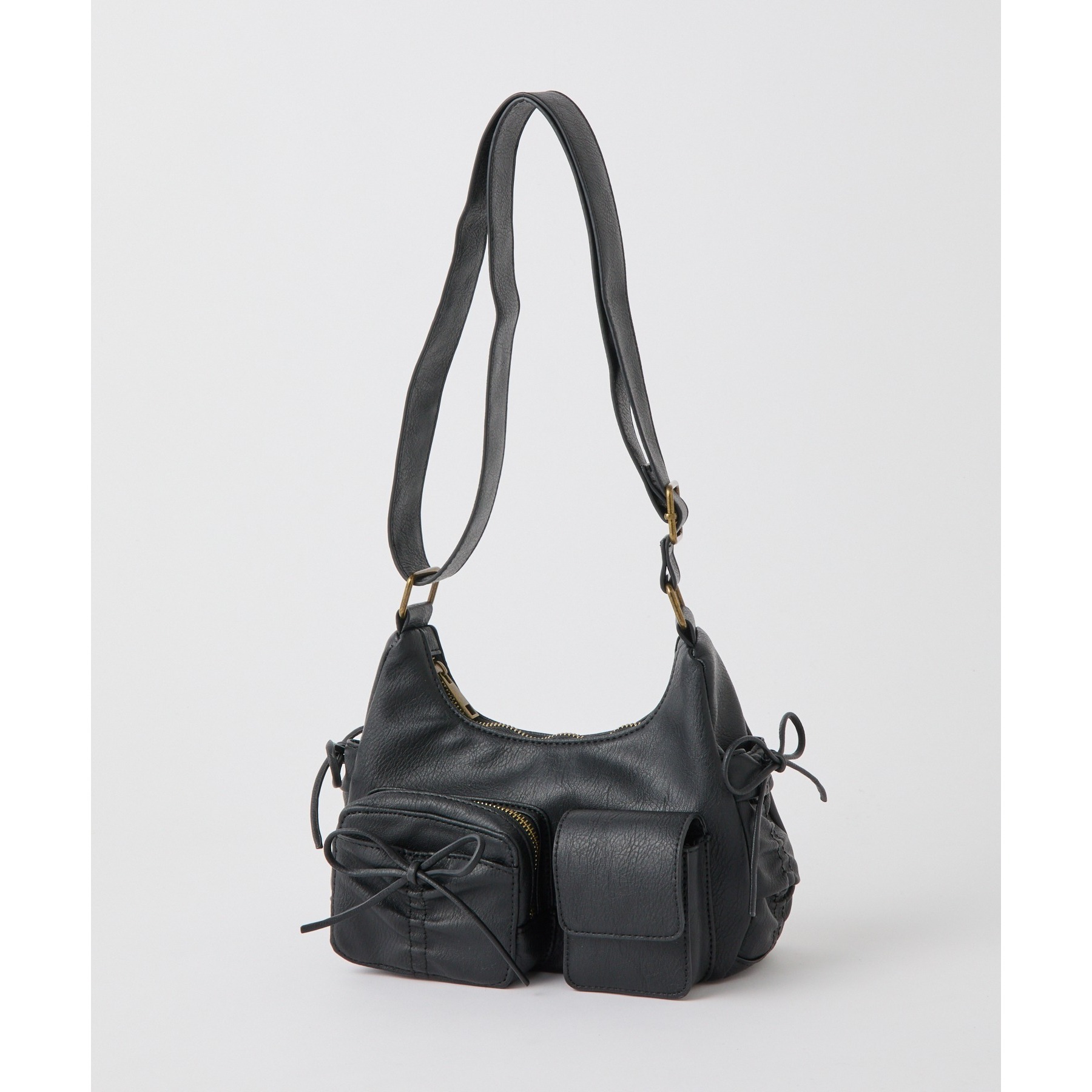 WEB限定/リバイバル】ドロストポケ付きリボンショルダーバッグ