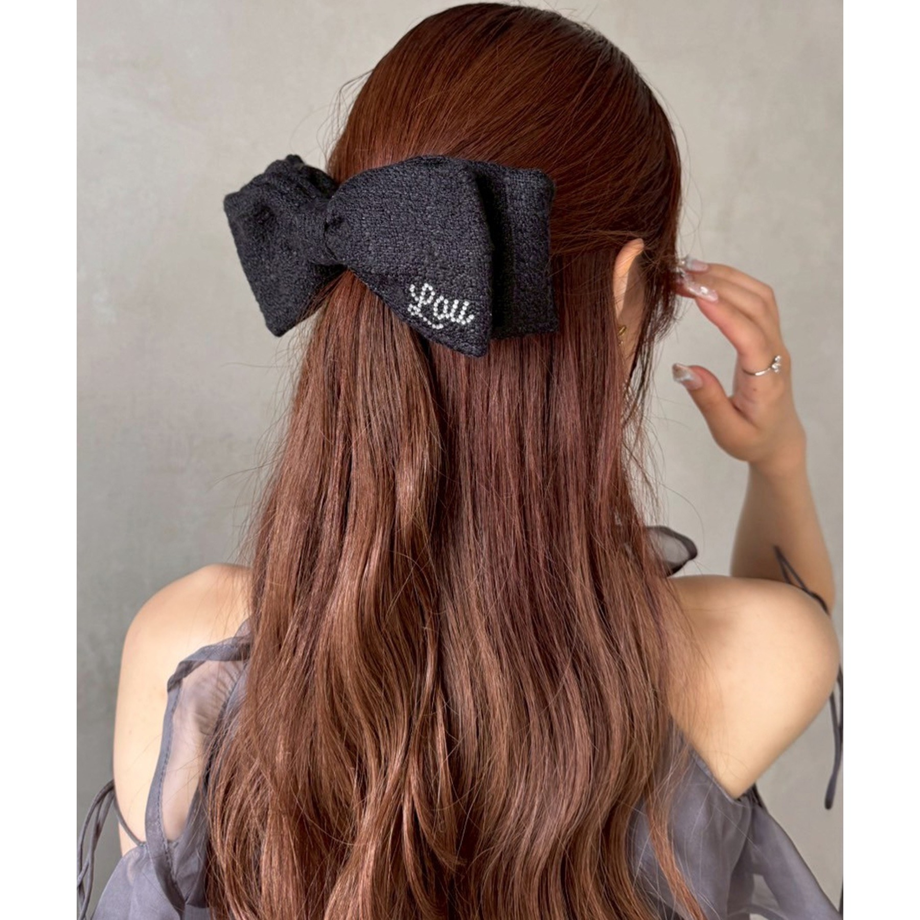 ブラックビーズミニリボンヘアピン | ファッション通販サイト NUGU