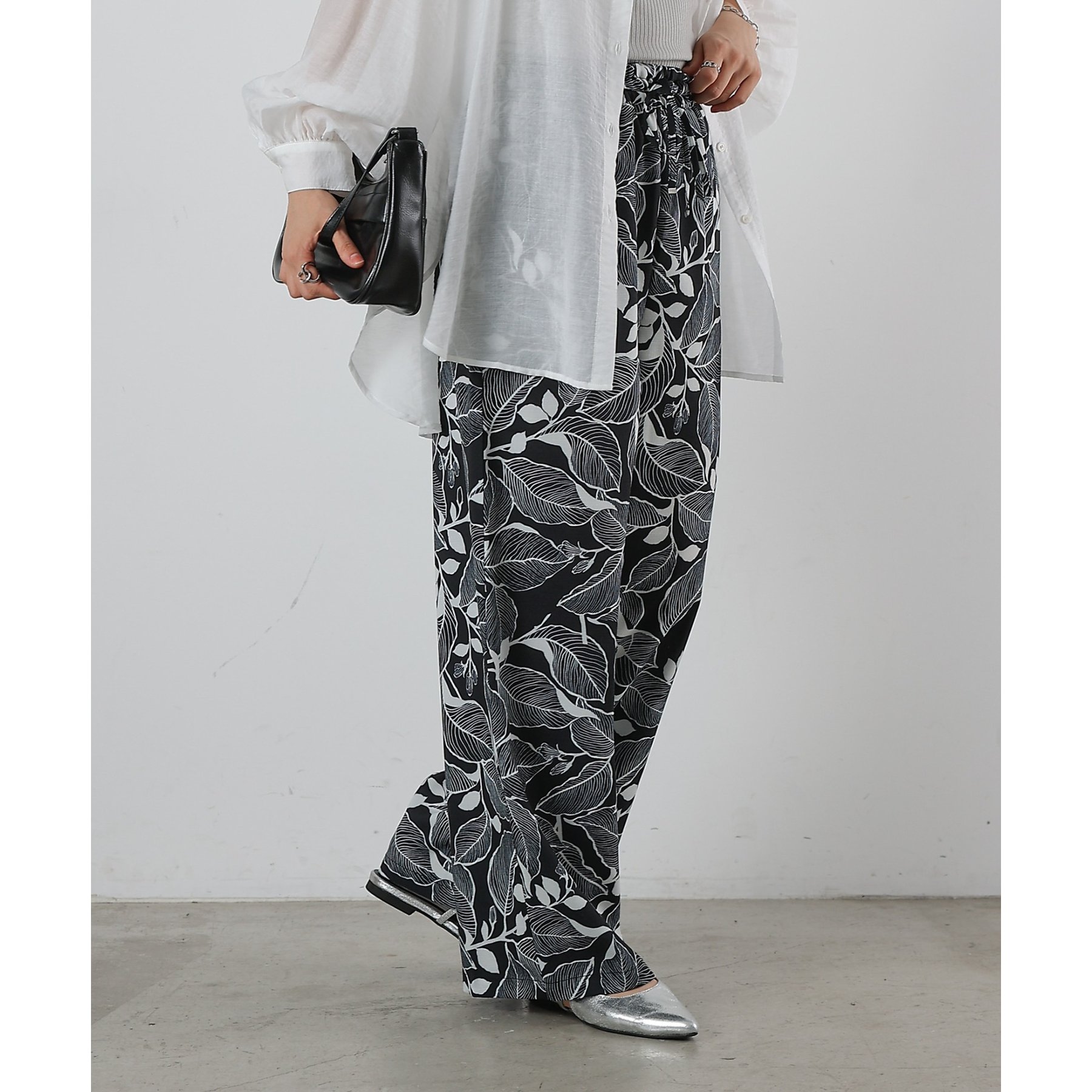 リーフ柄イージーパンツ | ファッション通販サイト NUGU