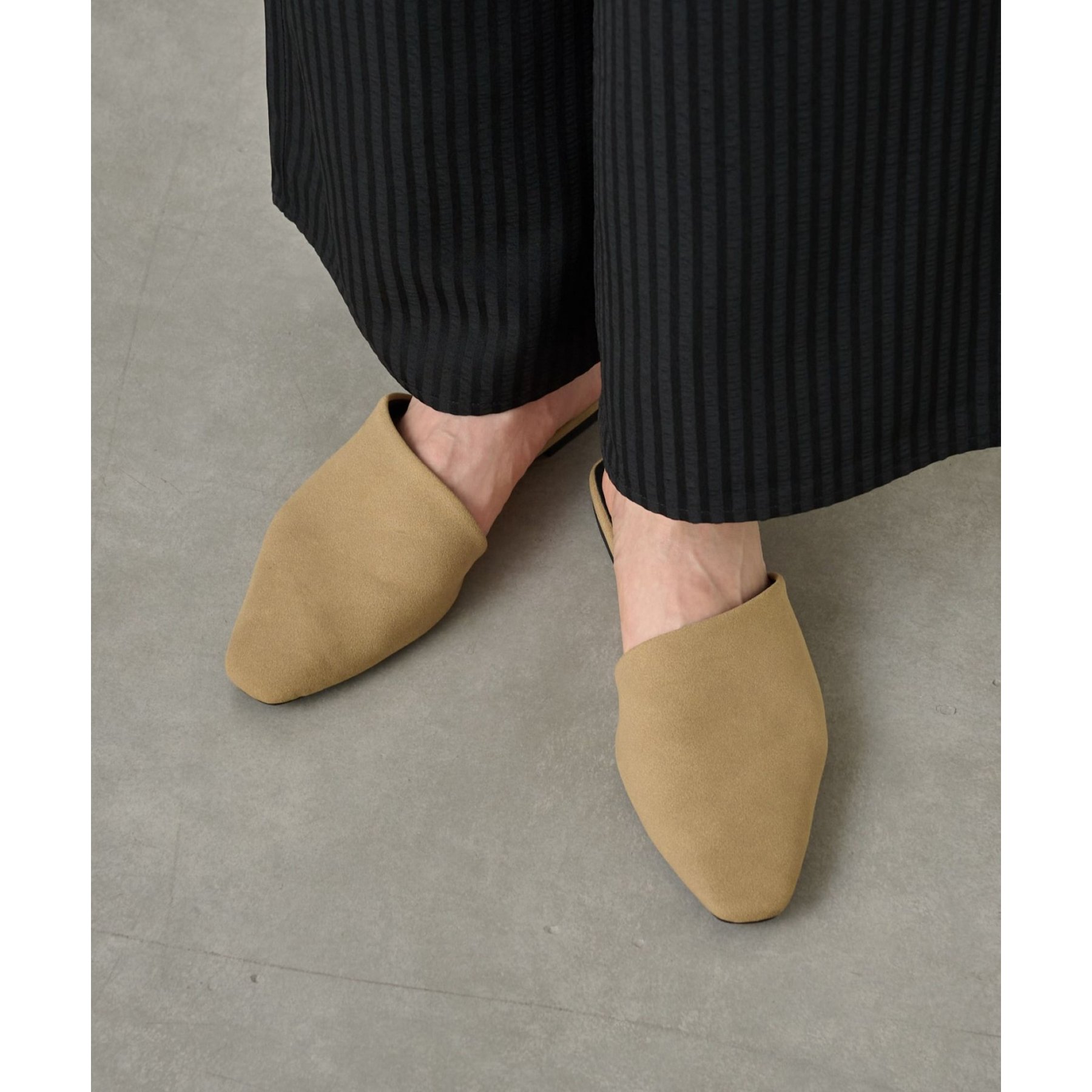 アシンメトリースエードライクミュール | ファッション通販サイト NUGU