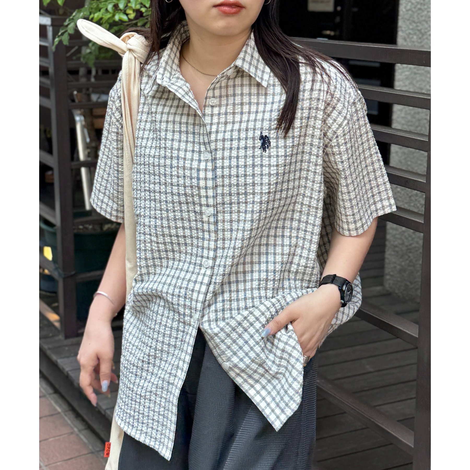 U.S. POLO ASSN.】シアサッカー半袖シャツ | ファッション通販