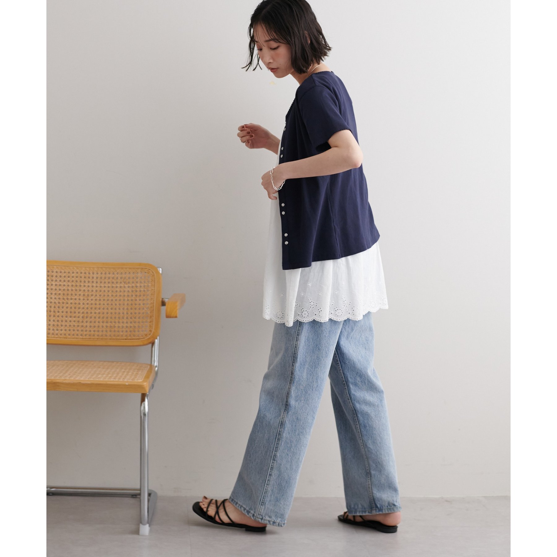 hana☆オーダー塗装　コットンアイボリー　持ち込み☆ アシメカラーラグラン プルオーバー|ANAYI OFFICIAL ONLINE