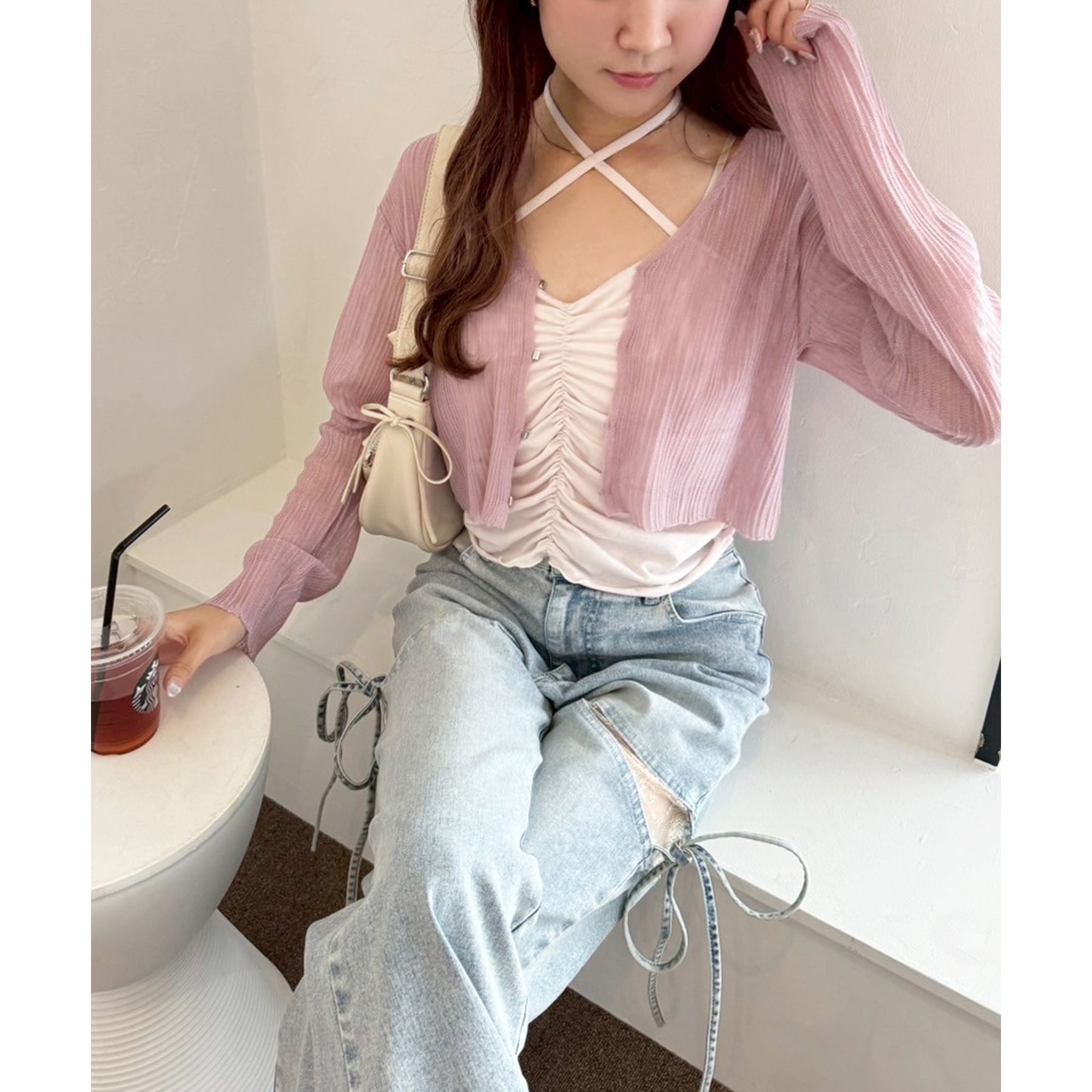 ホック付きシアーカーデ | ファッション通販サイト NUGU