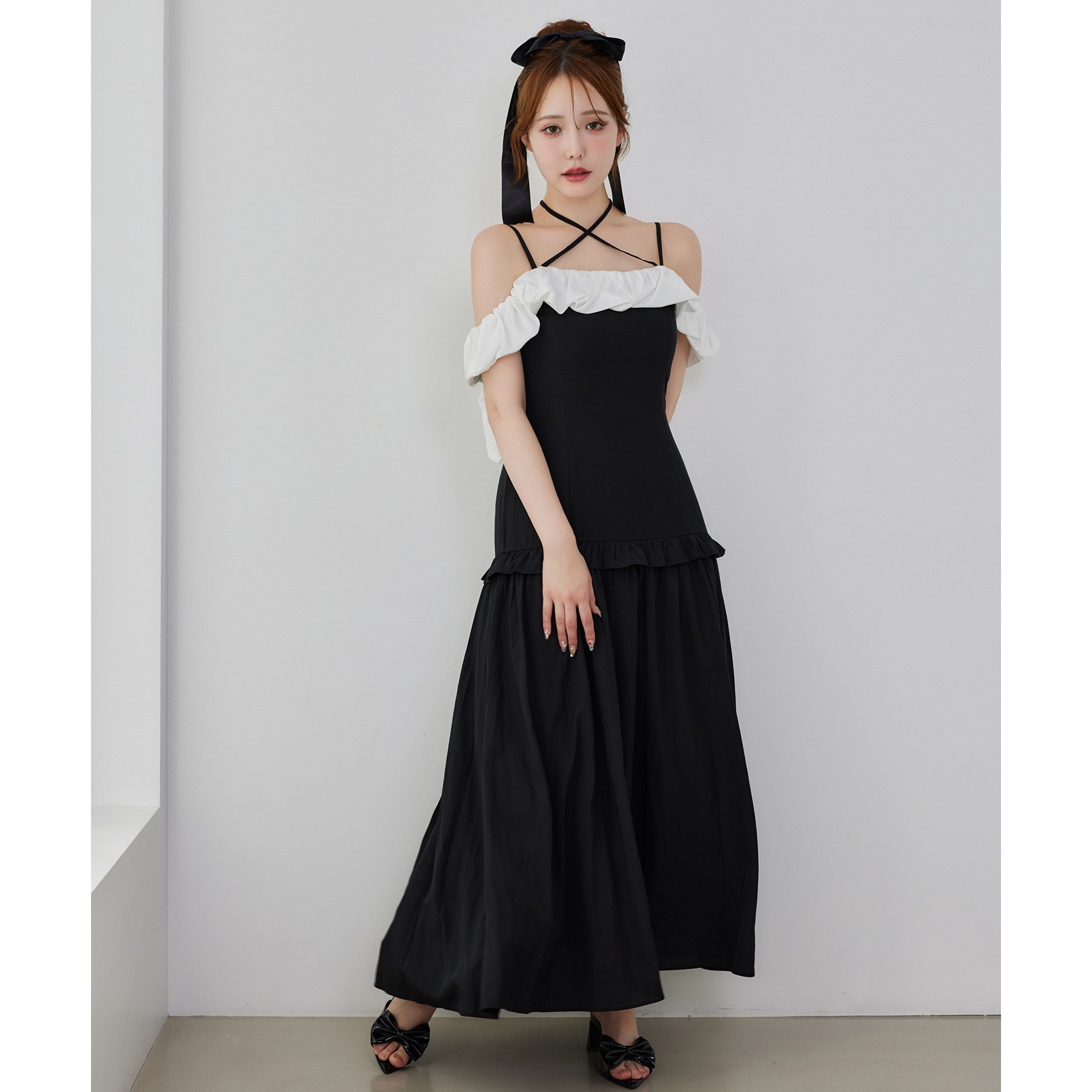 NICE CLAUP【Black collection】リボンロンパース one after another NICE CLAUP｜【Black collection】リボン