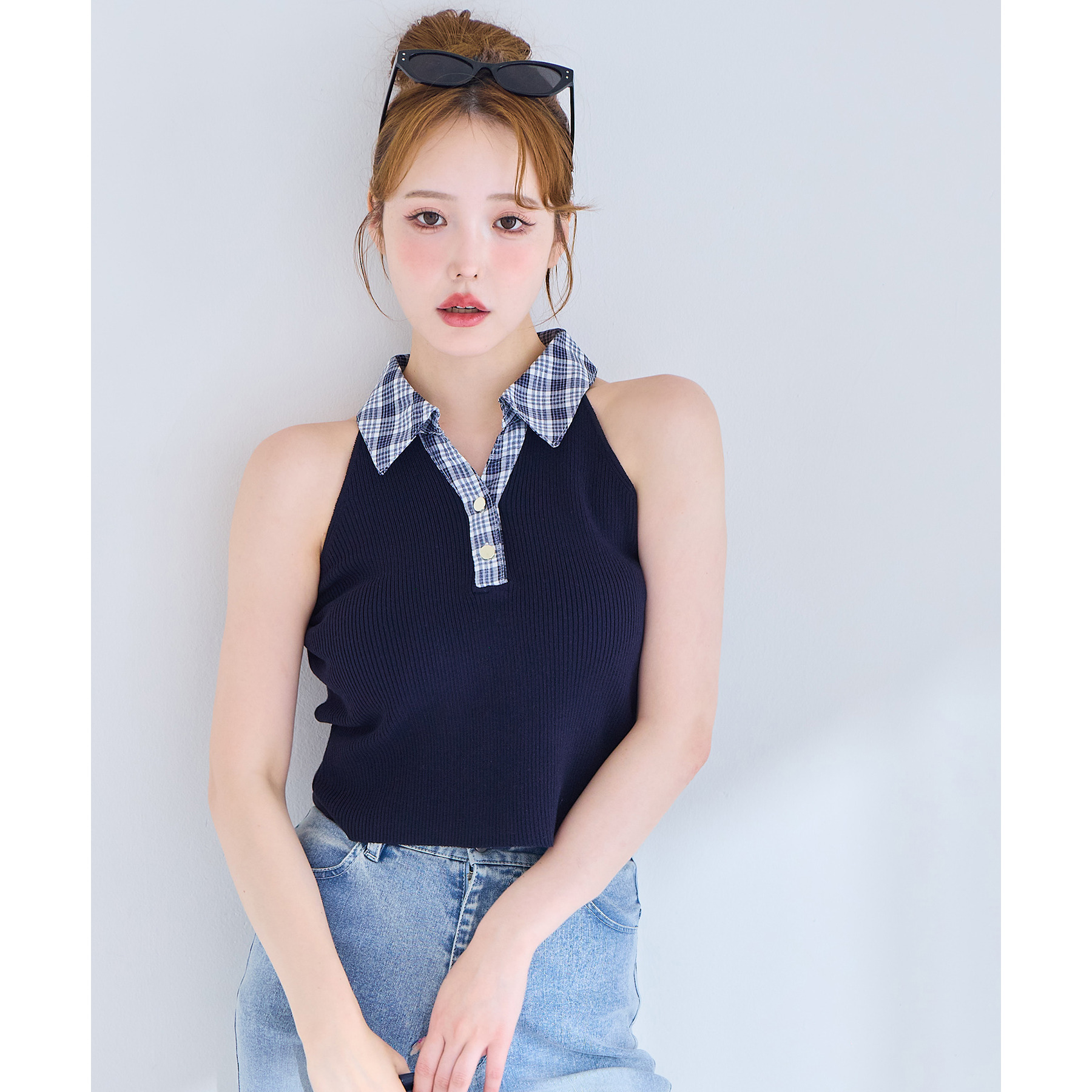 未使用タグ付き eleventy ニットジャケット イタリア製 リネン ネイビー KNIT ニット - altasotto
