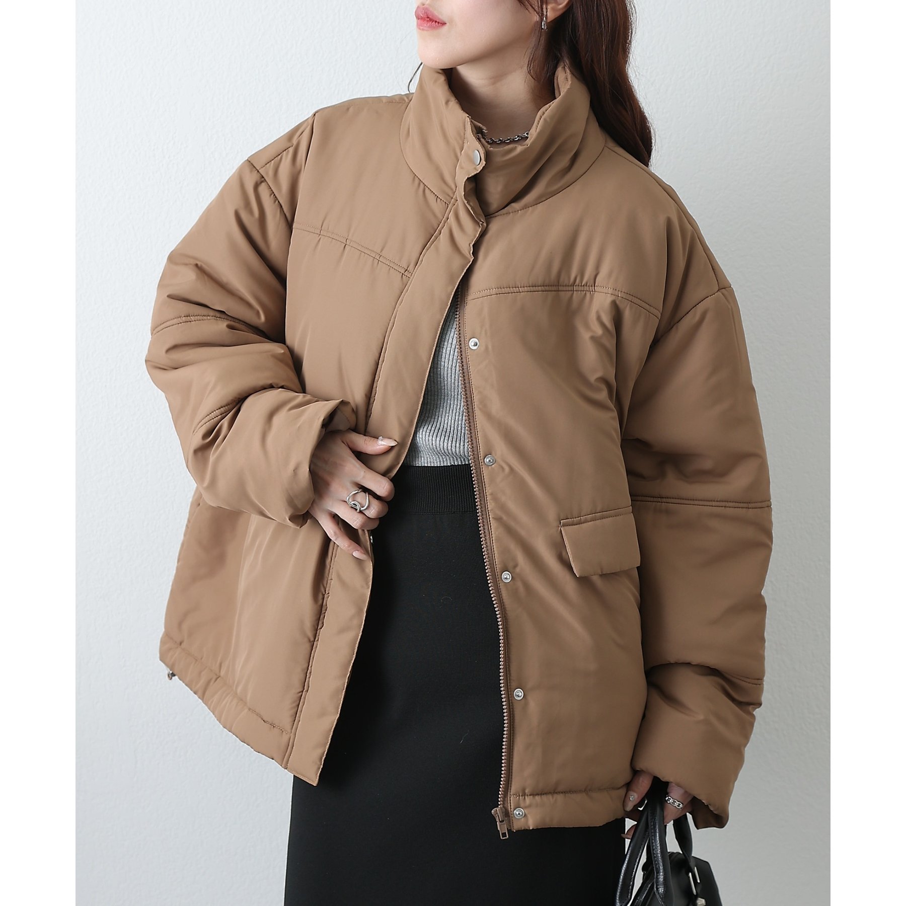 スタンドカラー中綿コート | ファッション通販サイト NUGU