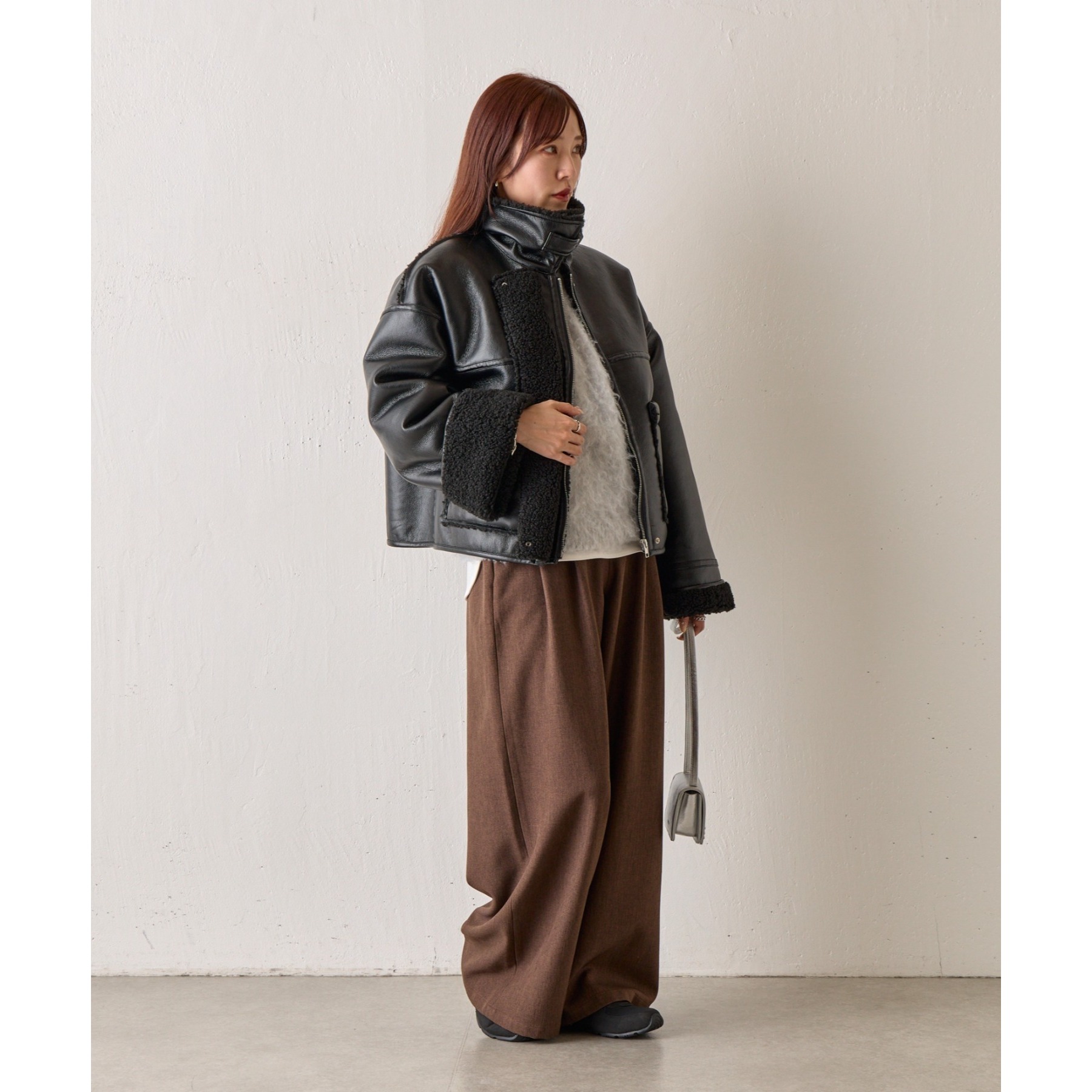 フェイクレザームートンブルゾン | ファッション通販サイト NUGU