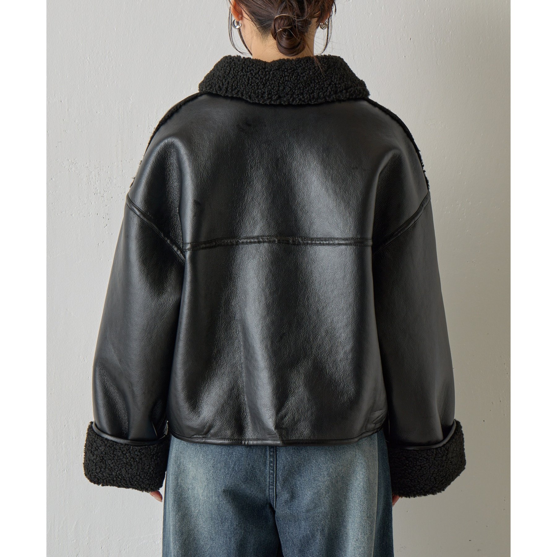 フェイクレザームートンブルゾン | ファッション通販サイト NUGU