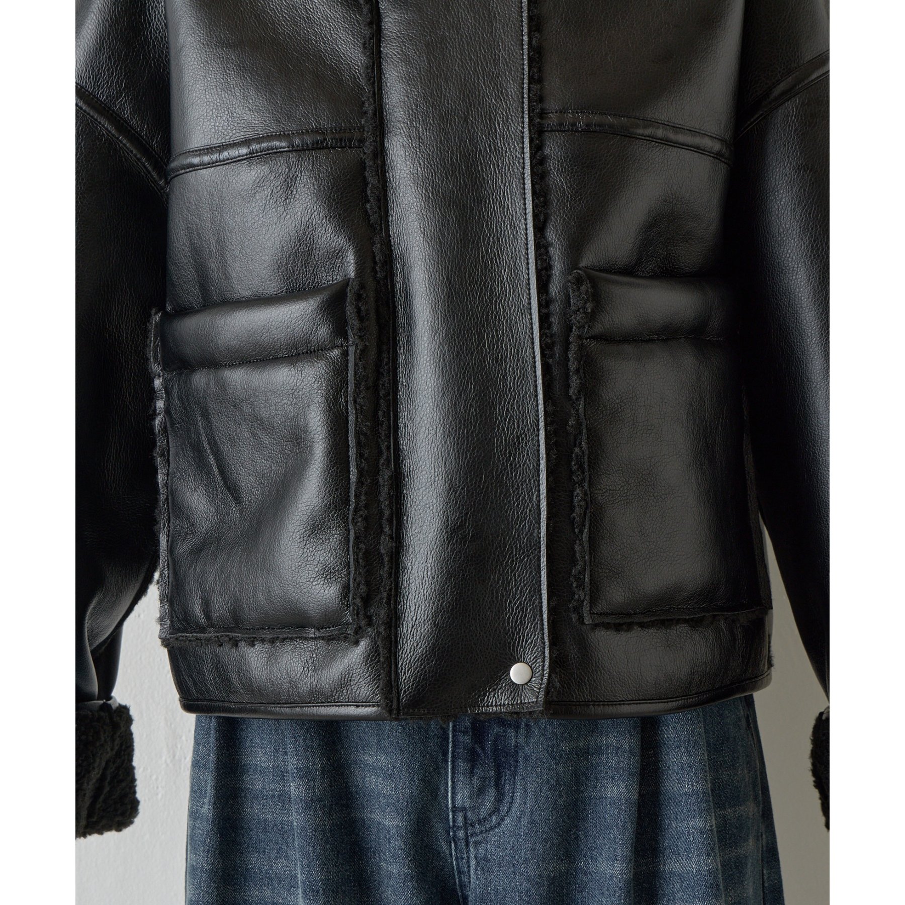 フェイクレザームートンブルゾン | ファッション通販サイト NUGU