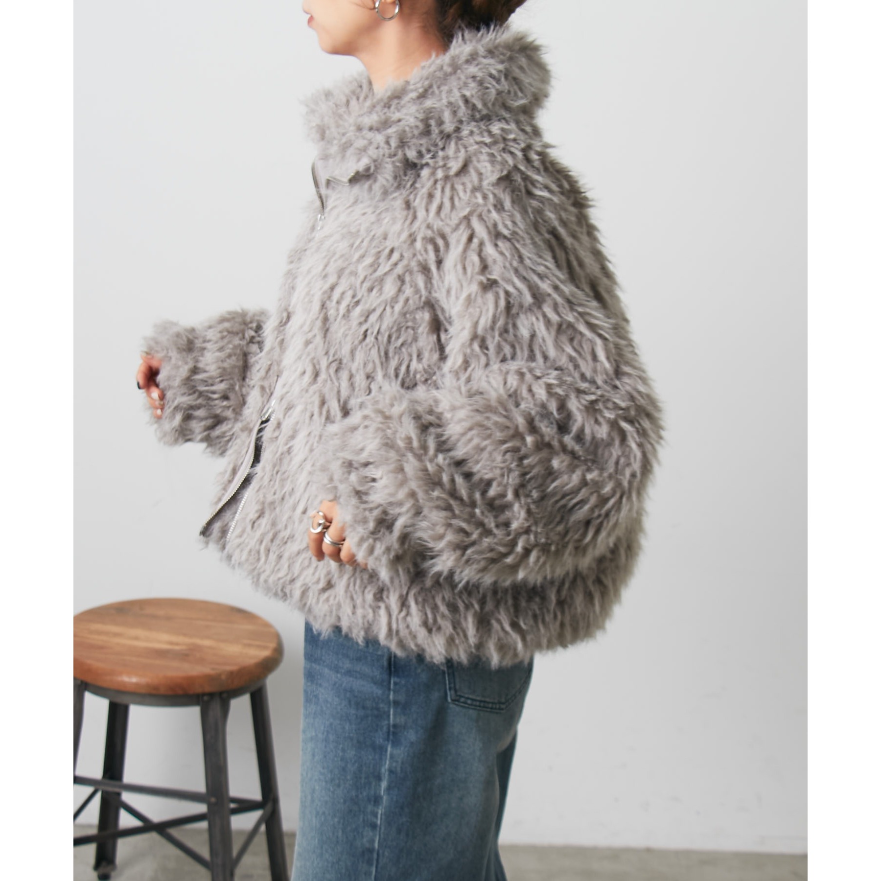 ミックスシープファースタンドブルゾン | ファッション通販サイト NUGU