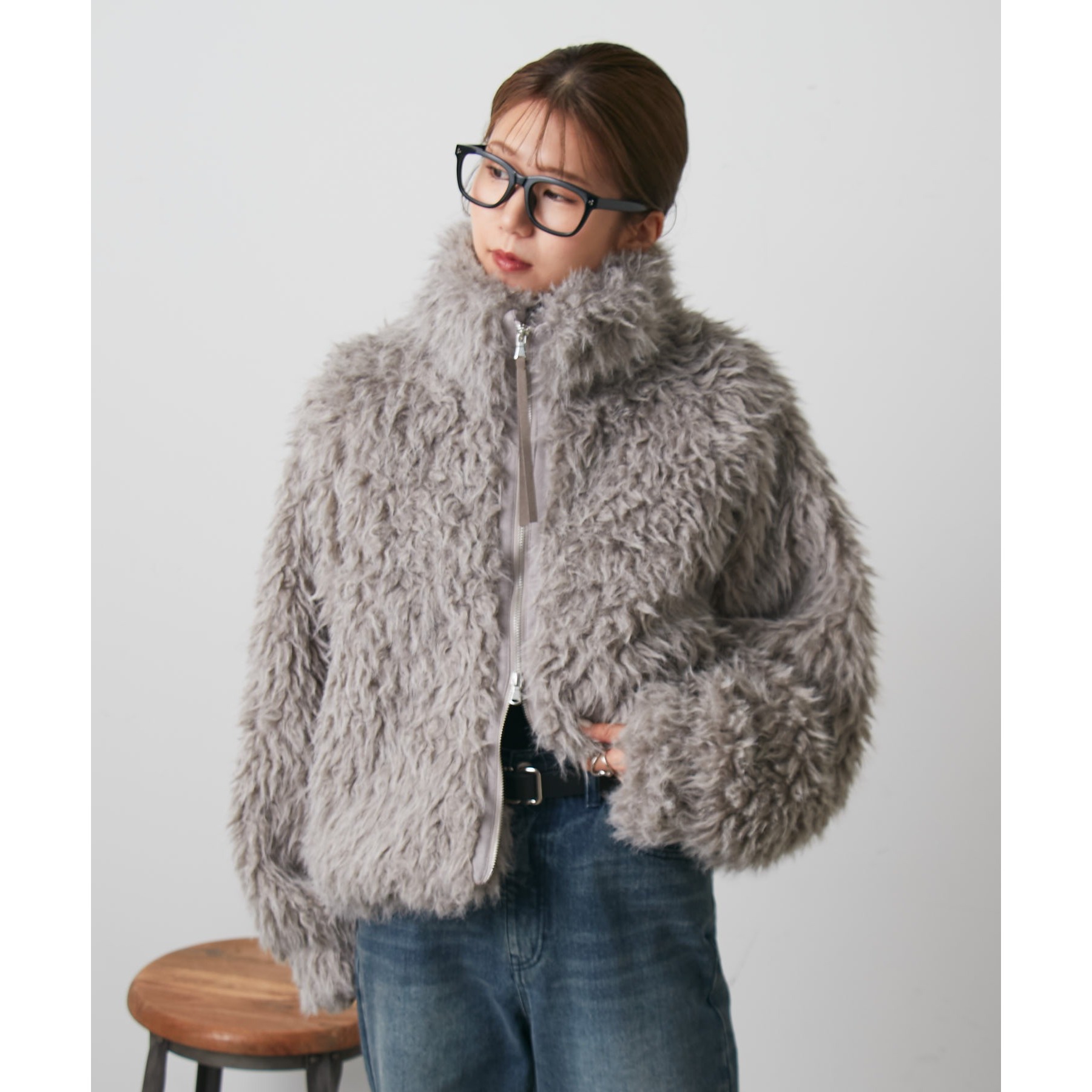 ミックスシープファースタンドブルゾン | ファッション通販サイト NUGU