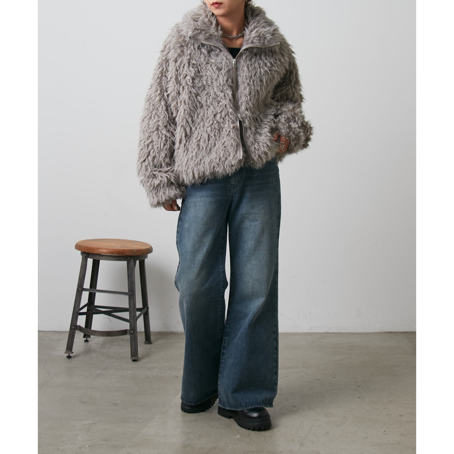 ミックスシープファースタンドブルゾン | ファッション通販サイト NUGU