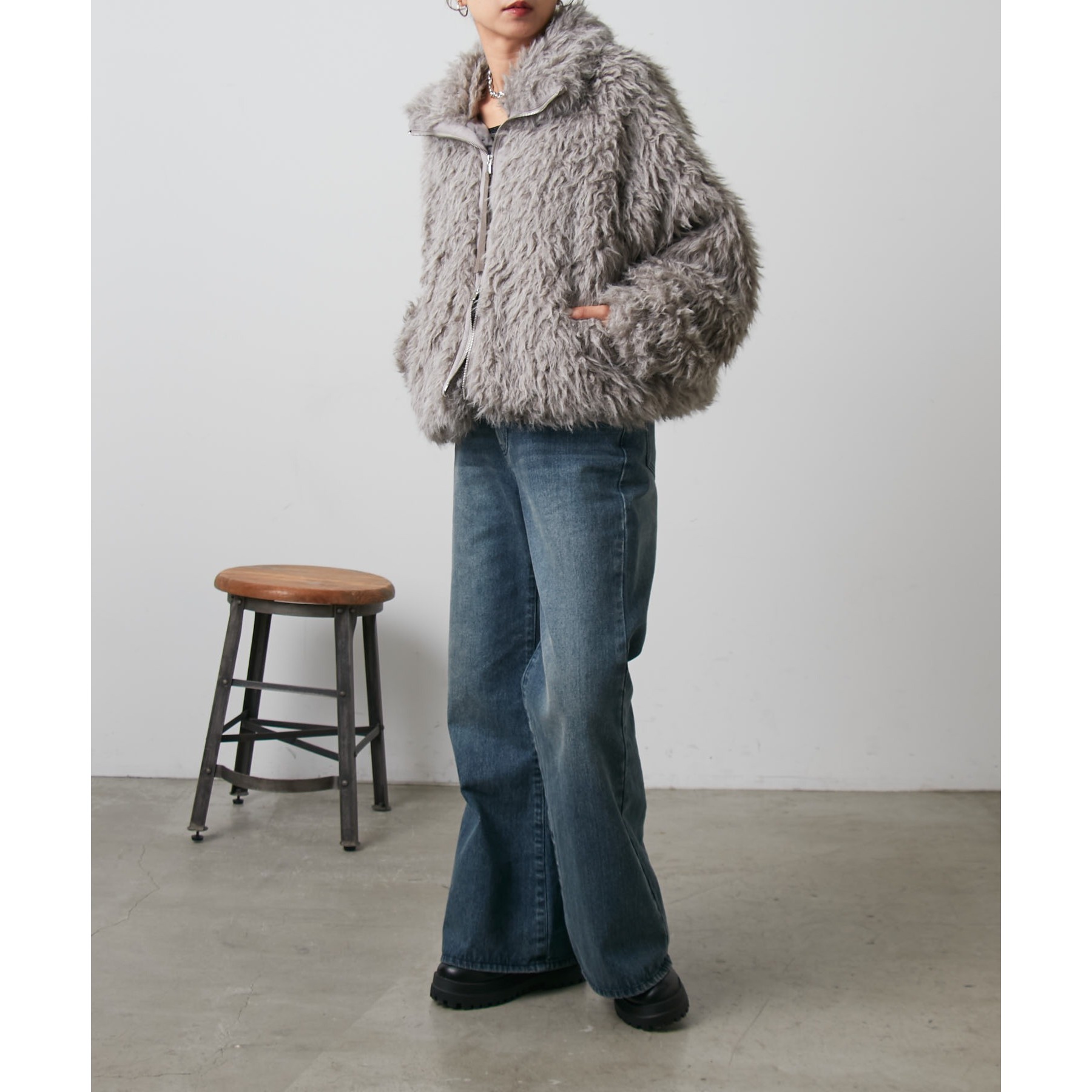 ミックスシープファースタンドブルゾン | ファッション通販サイト NUGU